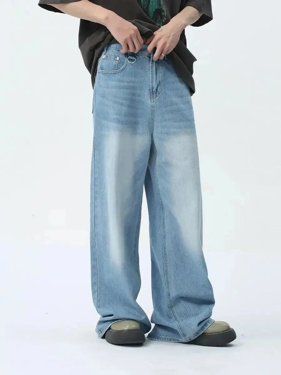 Japanese Brand Retro blue loose wide leg jeans Size US 32 / EU 48 - 3 Thumbnail