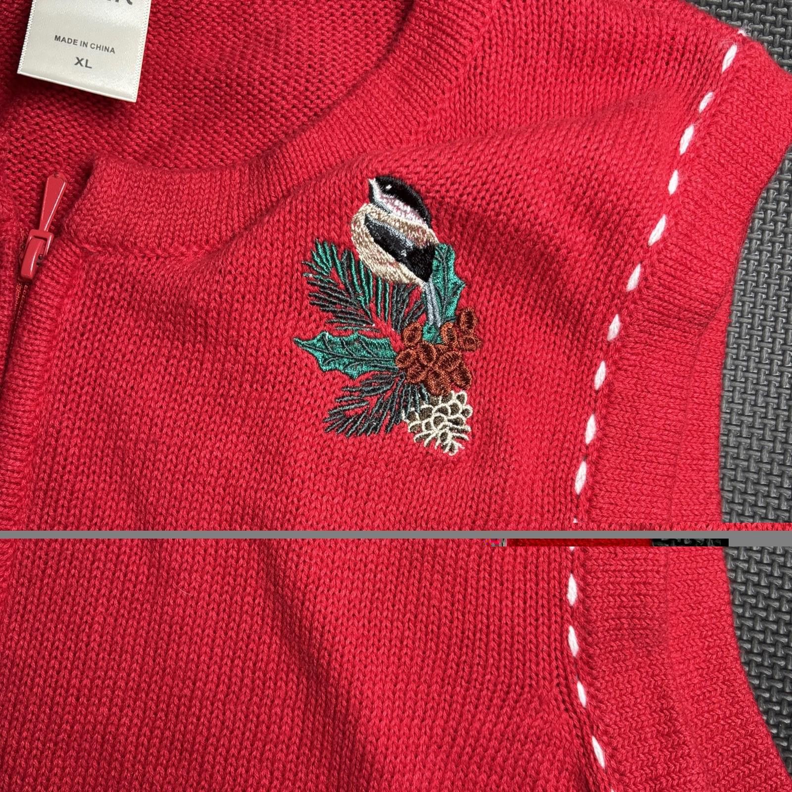 Blair VTG 90s Blair Sweater Womens XL Bird Vest Red Granny Top Size XL / US 12-14 / IT 48-50 - 3 Thumbnail