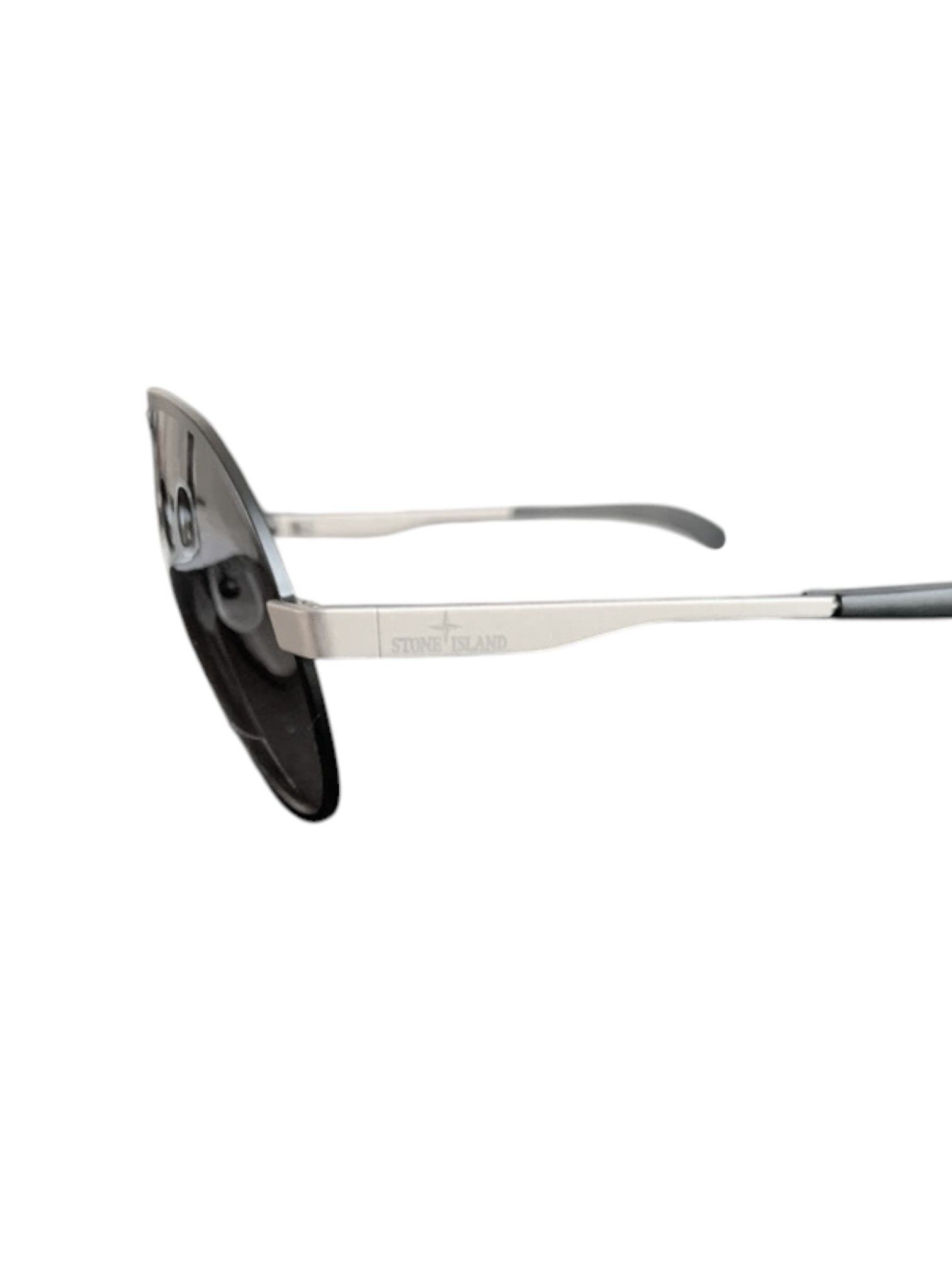 Stone Island Stone Island Silver Double Bridge Aviator Sunglasses, 2010s Size ONE SIZE - 5 Thumbnail