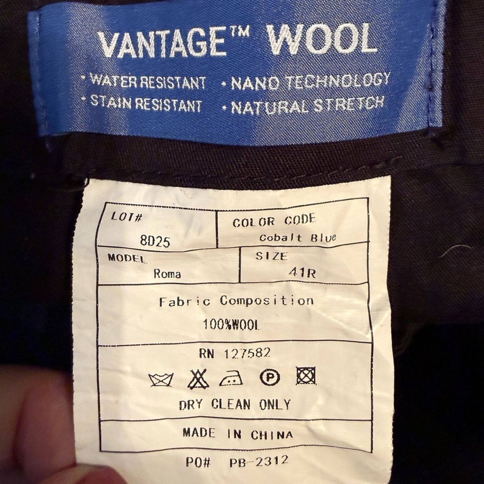 Bentley Paul Bentley Classic Navy Men's wool Chinos Size US 41 - 3 Thumbnail