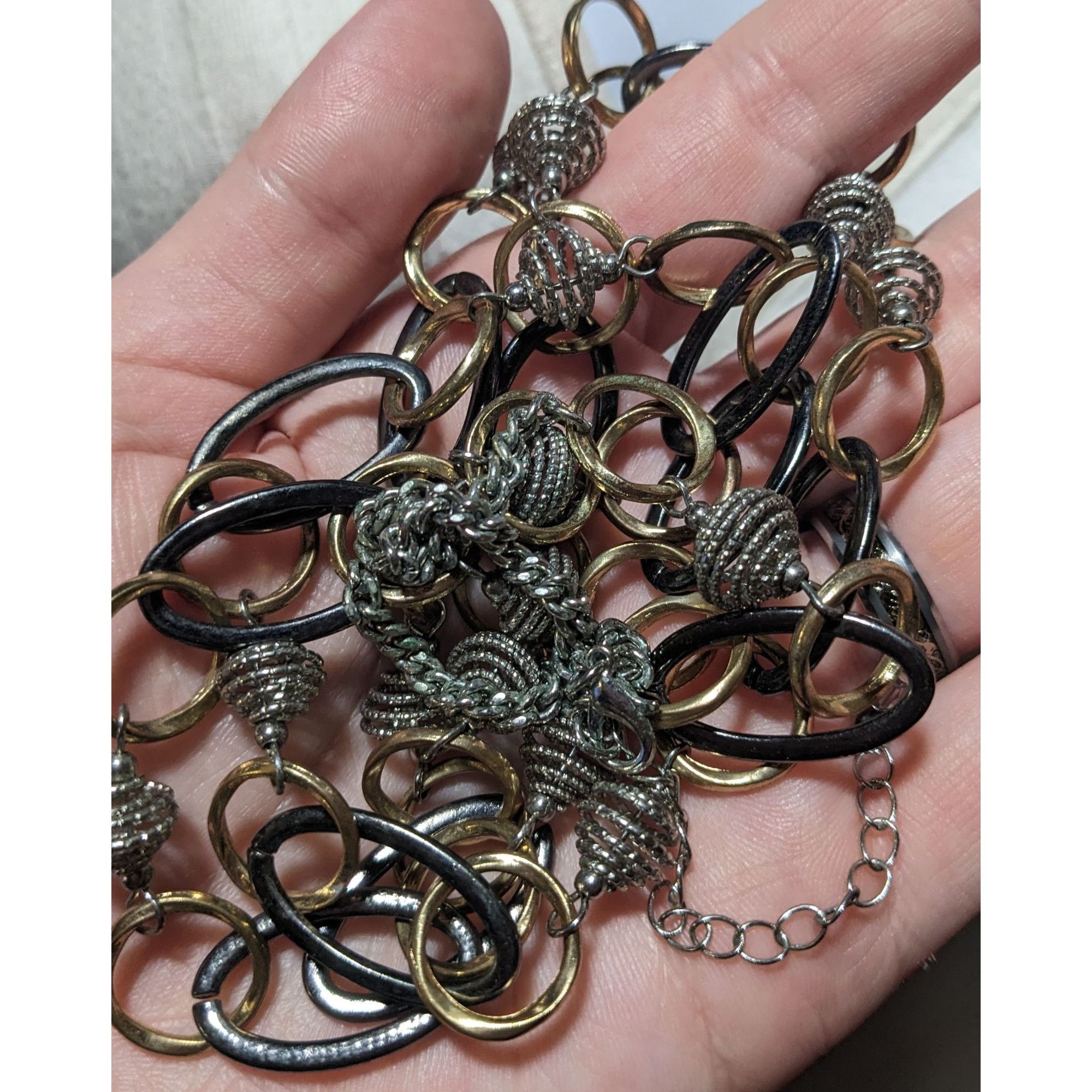 Other Multi Metallic Statement Chain Necklace Size ONE SIZE - 4 Thumbnail