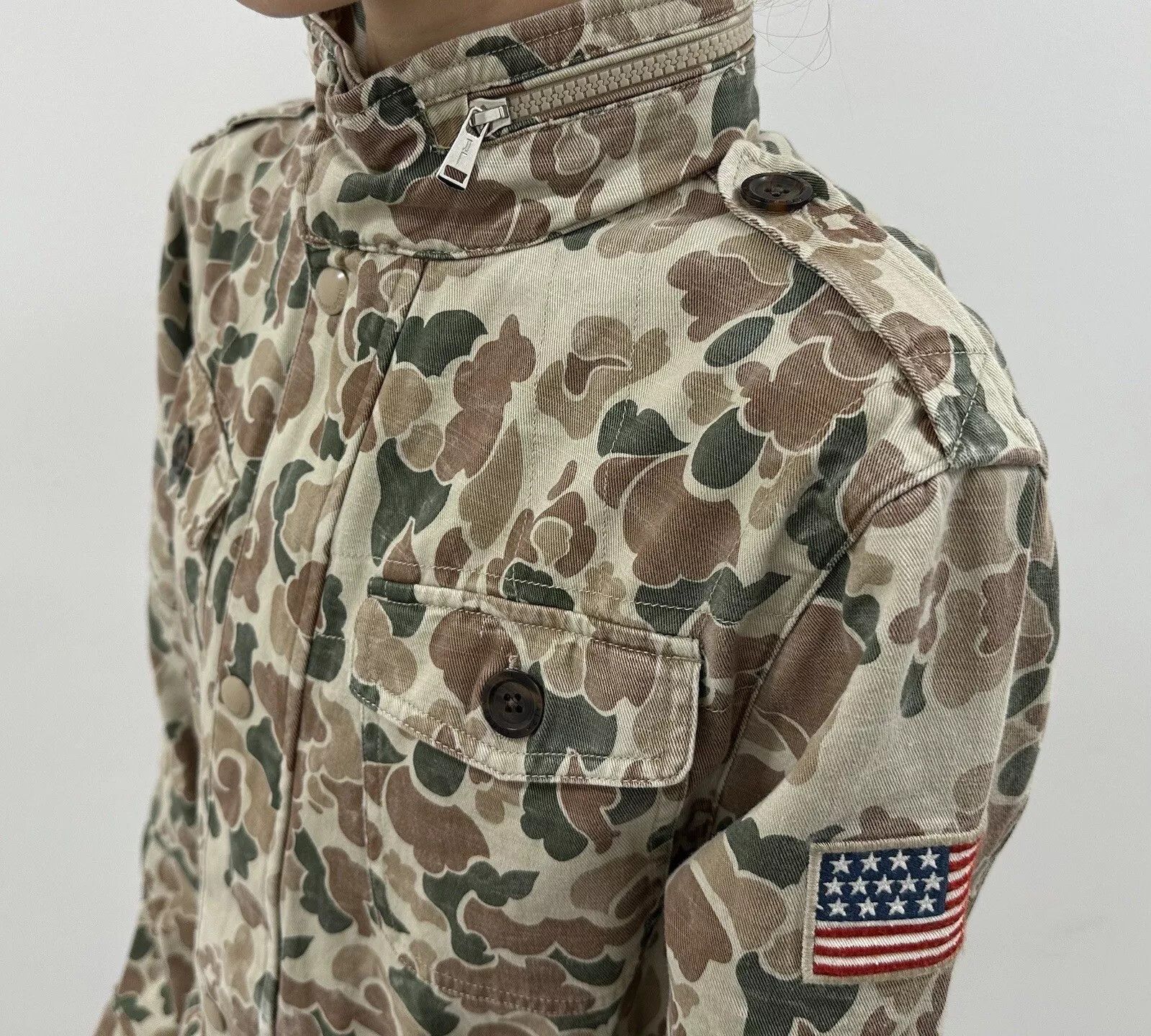 Polo Ralph Lauren Polo Ralph Lauren Military USA Flag Camo Women Jacket Army Size XXL / US 16-18 / IT 52-54 - 5 Thumbnail
