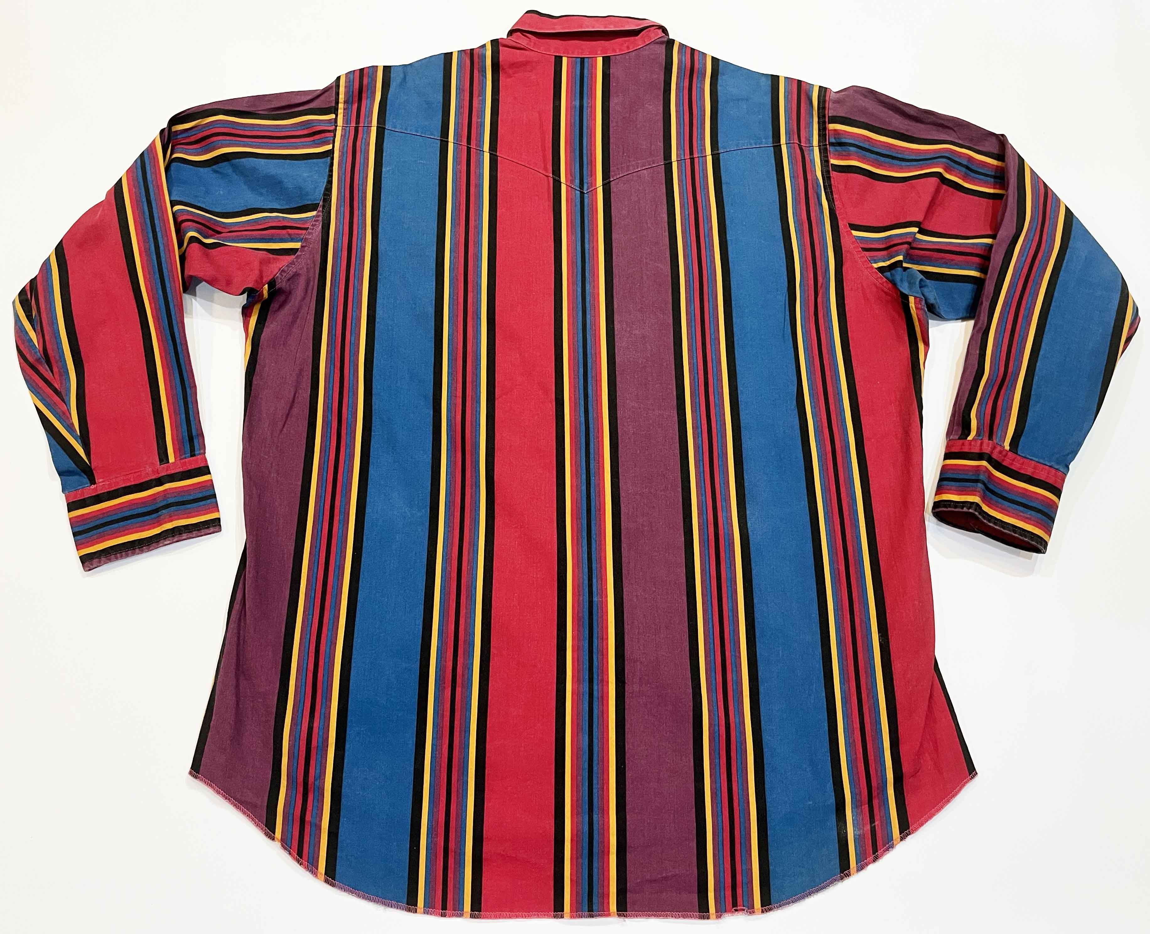 Vintage × Wrangler Vintage Wrangler Brushpopper Western Cowboy Striped Shirt Size US L / EU 52-54 / 3 - 9 Thumbnail