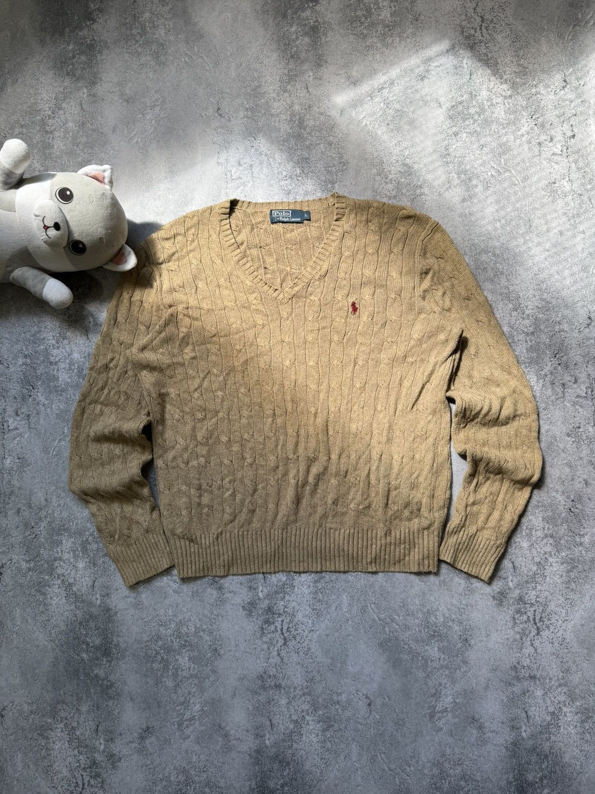 Polo Ralph Lauren Vintage 90s Polo Ralph Lauren Knit Sweater V-Neck Size US L / EU 52-54 / 3 - 1 Thumbnail