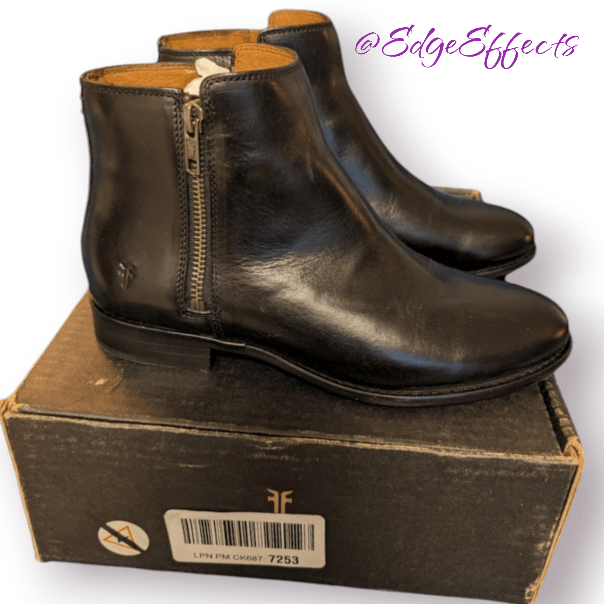 Frye Frye Booties Carly Double Zip Black Leather Casual Size 6.5 Size US 6.5 / IT 36.5 - 6 Thumbnail
