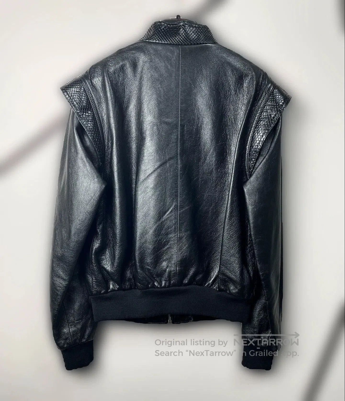Celine Black Leather Jacket with Snakeskin Accents. Size US M / EU 48-50 / 2 - 2 Thumbnail