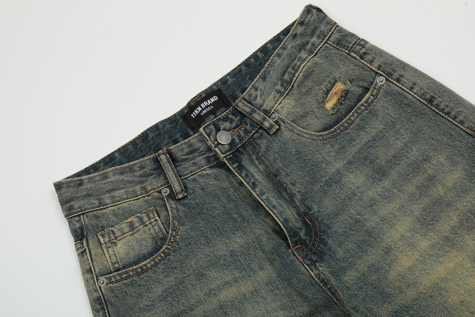 Japanese Brand × Jean American washed distressed loose wide-leg bootcut jeans Size US 32 / EU 48 - 3 Thumbnail
