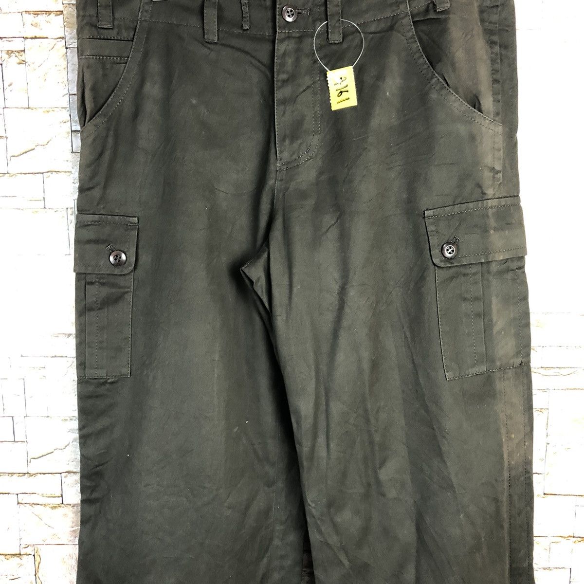Japanese Brand Human Woman Green Cargo Multipocket Pants #A161 Size 29" - 6 Thumbnail