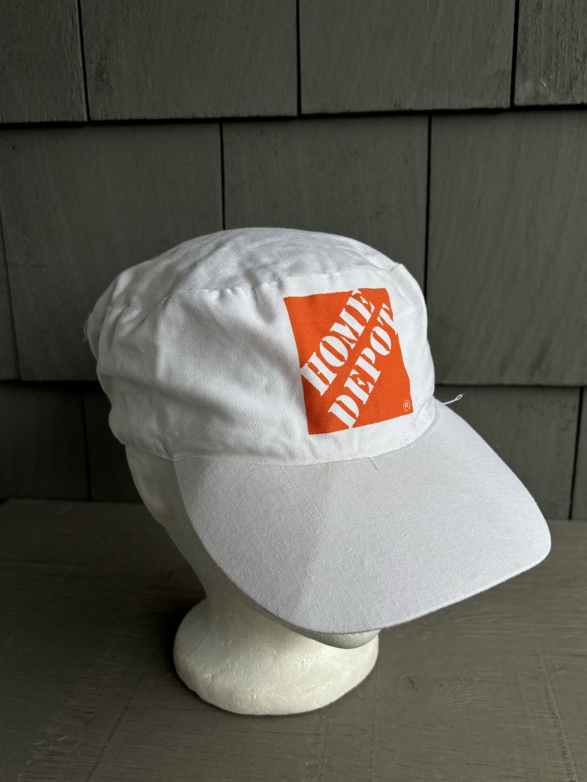 Oshkosh × Vintage Vintage Painters Cap White Elastic Fitted Home Depot Workwea Size ONE SIZE - 1 Thumbnail