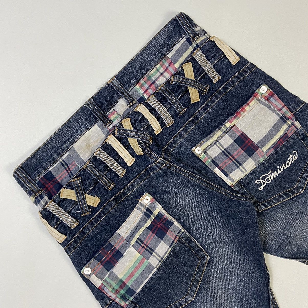 Japanese Brand Y2K Dominate Handcfarted Jeans Double Waist Size US 30 / EU 46 - 7 Thumbnail