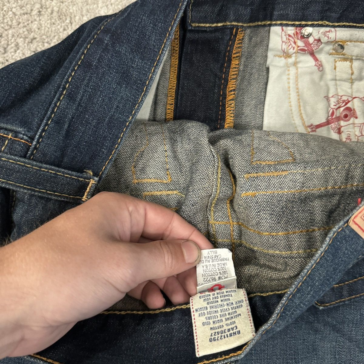 JNCO × True Religion × Vintage Vintage Y2K True Religion Billy wide leg flared baggy jeans Size US 34 / EU 50 - 6 Thumbnail