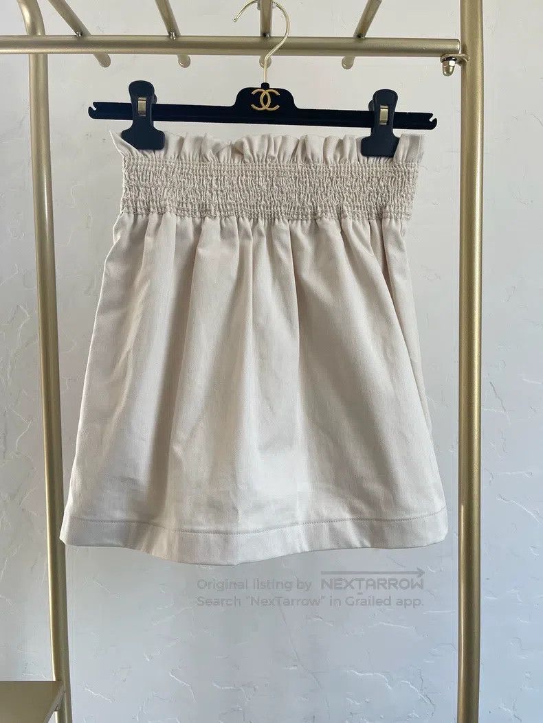 Hermes Hermes White Elastic Leather Skirt Size 42" / US 20 - 1 Thumbnail