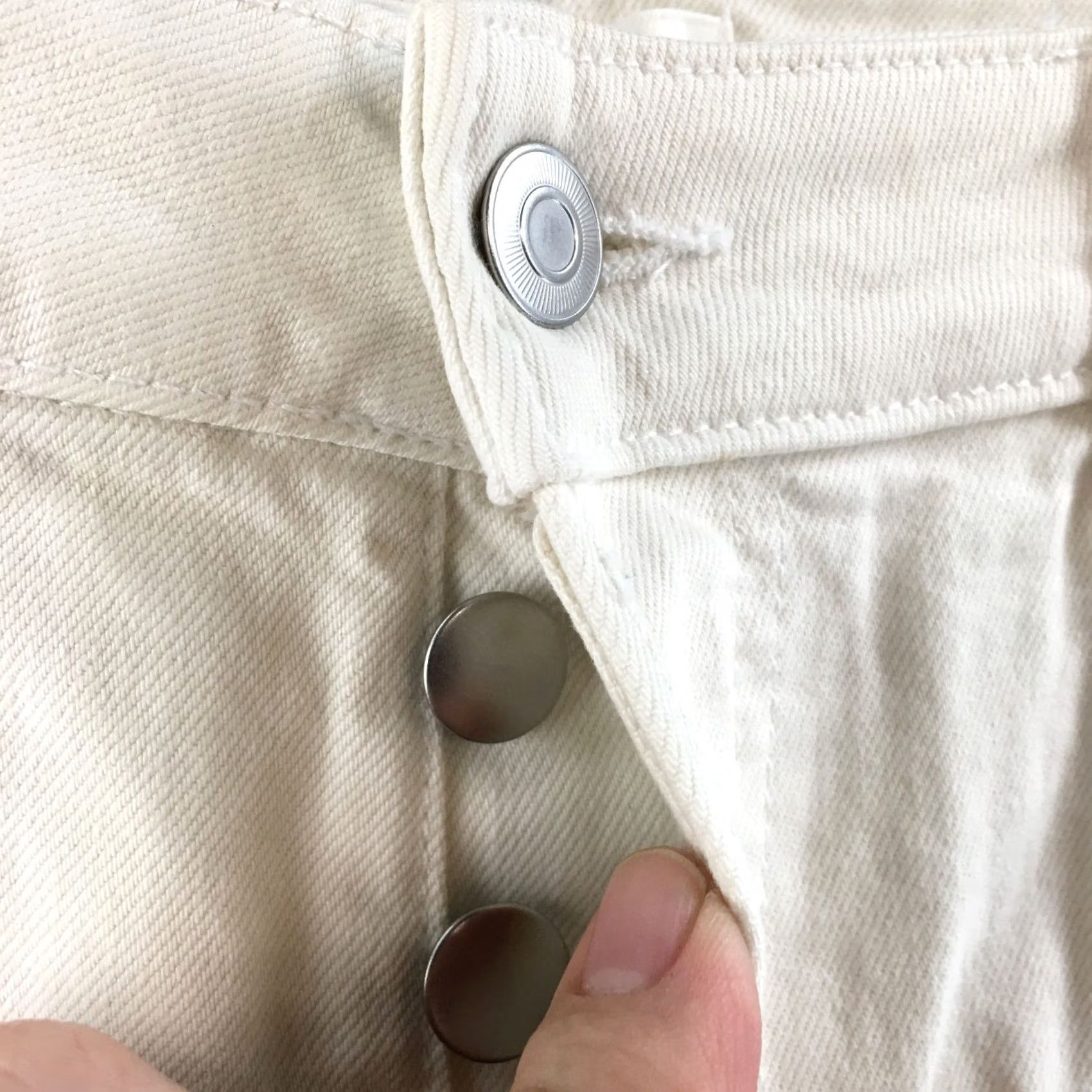 H&M H&M Jeans Women's 10 90s Straight Ivory White Straight Leg Button Fly High Rise Size 32" / US 10 / IT 46 - 5 Thumbnail
