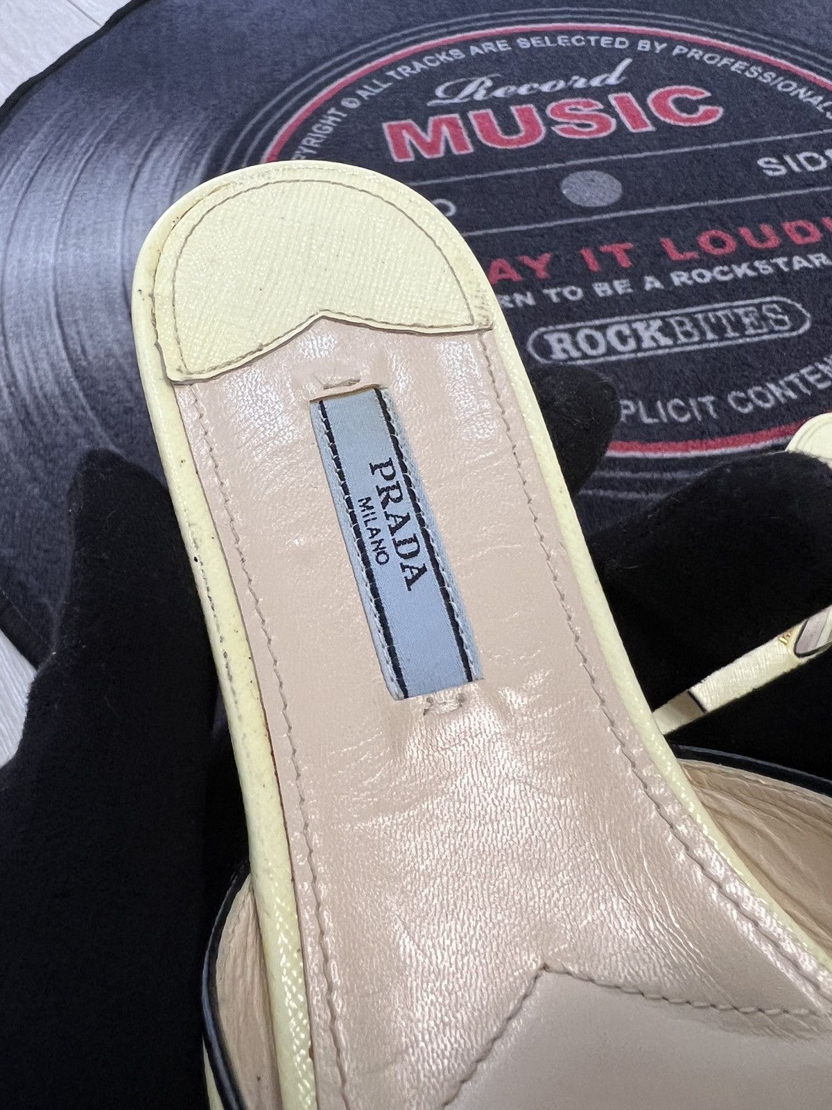 Miu Miu × Prada × Vintage Prada Logo Slides Size US 7.5 / IT 37.5 - 4 Thumbnail