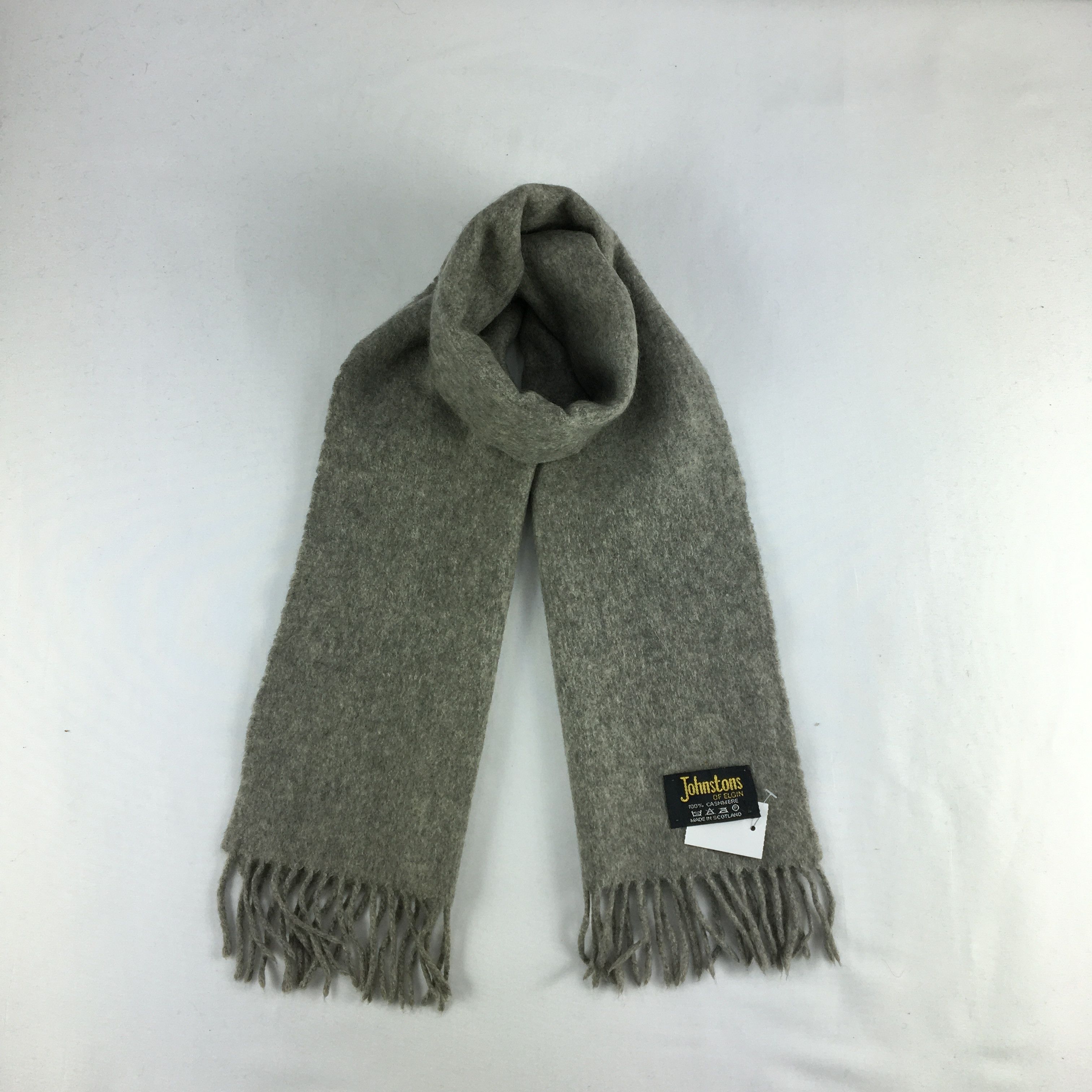 Johnstons Of Elgin Vintage Johnstons Scarf Muffler Wool Cashmere Scarves Size ONE SIZE - 1 Thumbnail