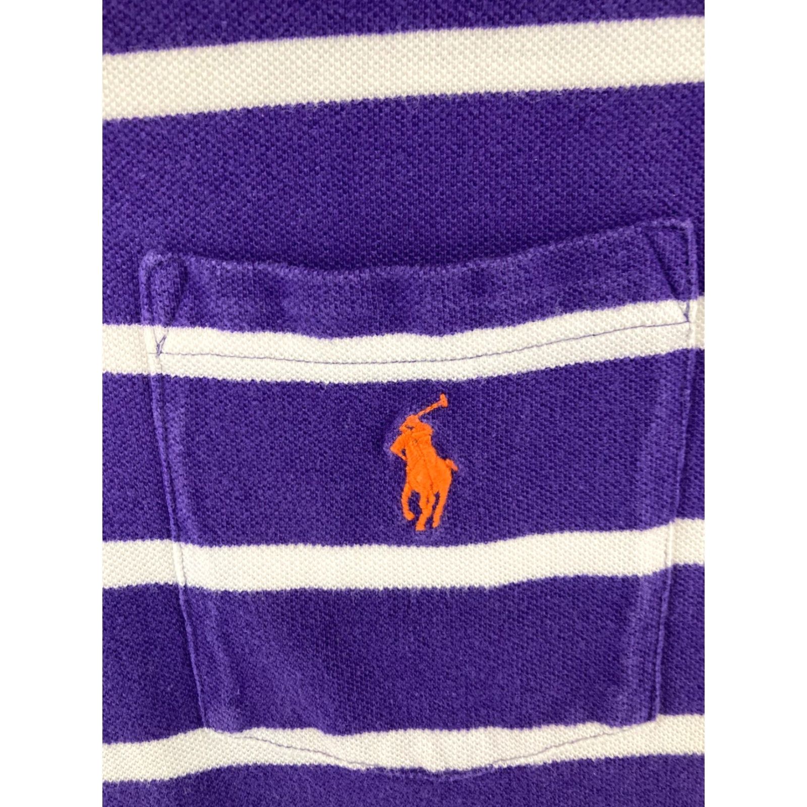 Polo Ralph Lauren VINTAGE Polo Ralph Lauren Mens Shirt Large Purple Stripe Pocket Pony Size US L / EU 52-54 / 3 - 4 Thumbnail