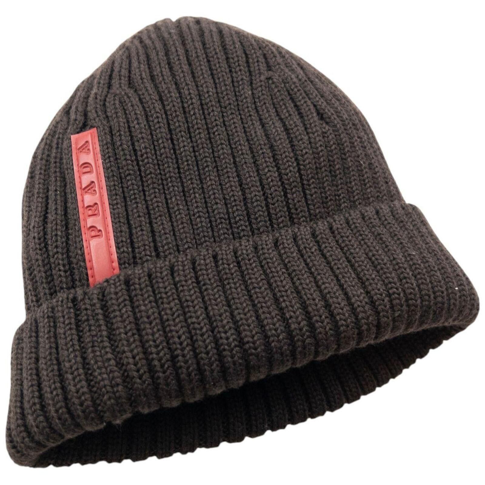 Prada Vintage 2000s Prada Sport Ribbed Knit Beanie Hat Size ONE SIZE - 2 Thumbnail