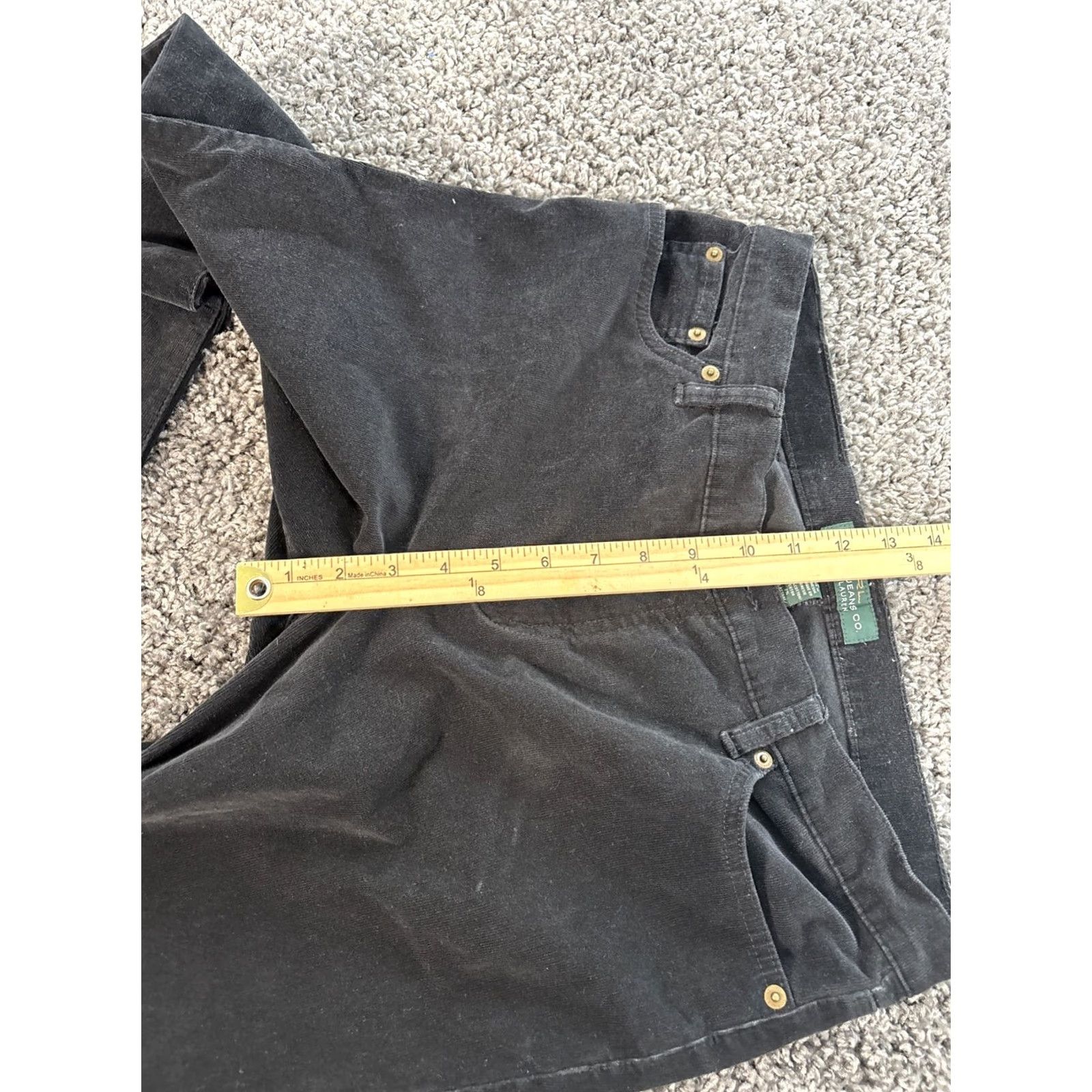Ralph Lauren VINTAGE Lauren Ralph Lauren Pants Womens 32x31 Black Corduroy Bootcut Chino Cotton Flare Y2K Womens Size 24" / US 00 / IT 34 - 5 Thumbnail