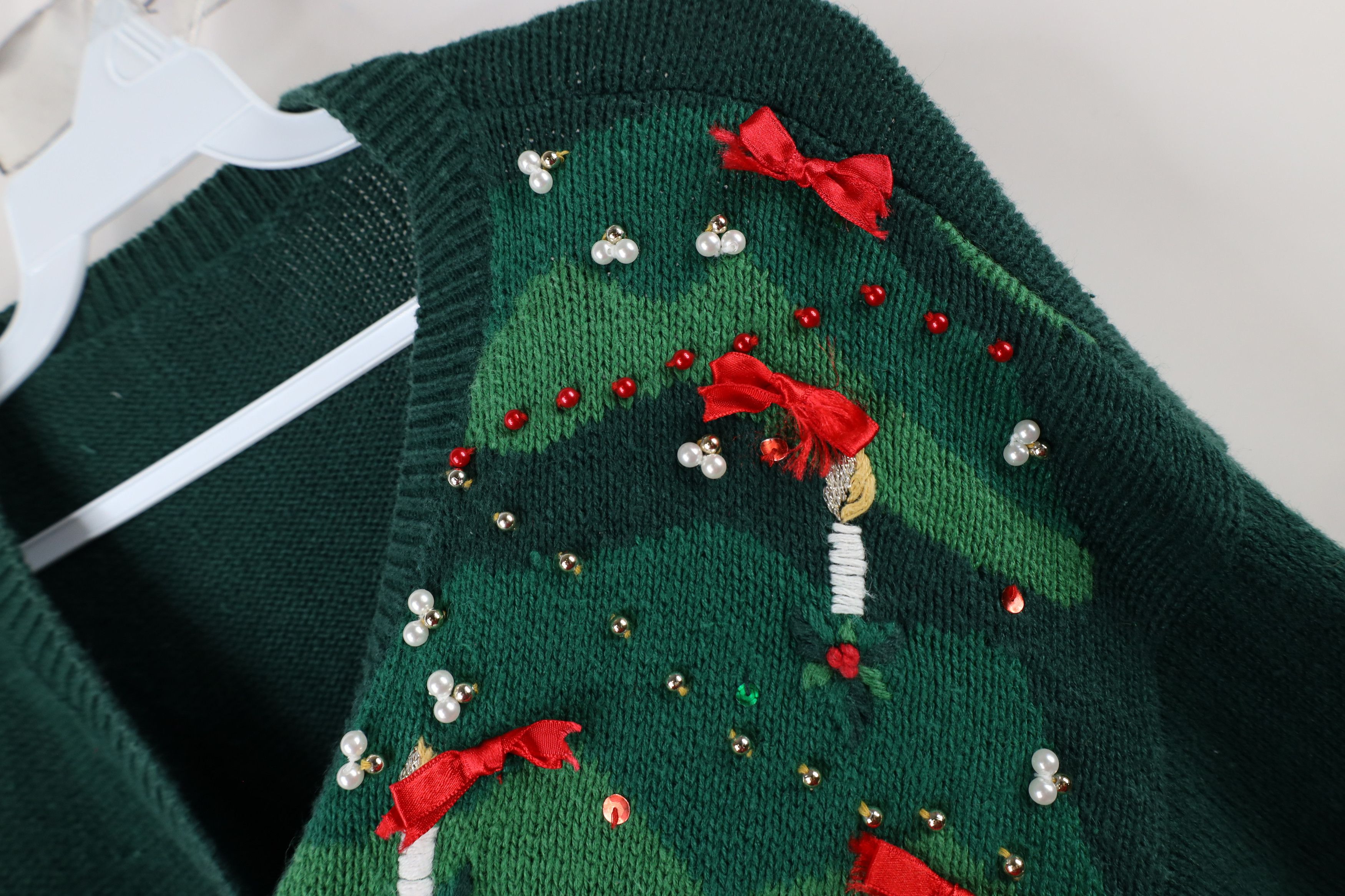 Vintage Vintage 90s Streetwear Knit Christmas Bear Cardigan Sweater Size L / US 10 / IT 46 - 7 Thumbnail