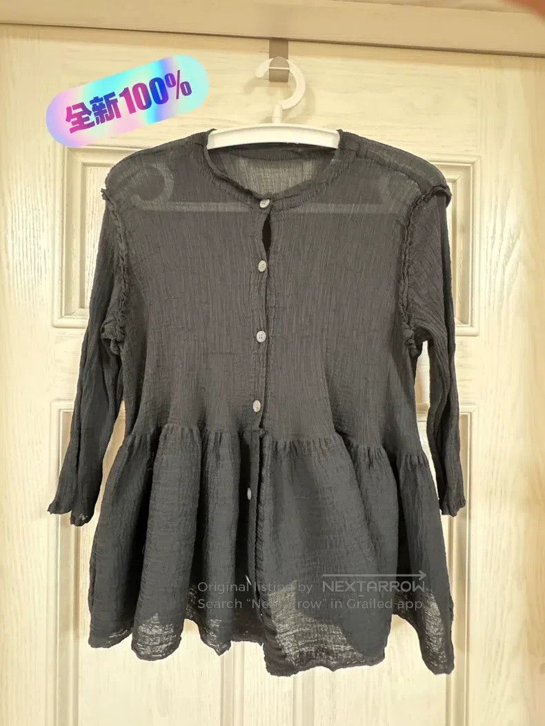 Issey Miyake Issey Miyake size:one size Black Crepe Long-sleeve Top Size XXS / US 00 / IT 34 - 1 Thumbnail