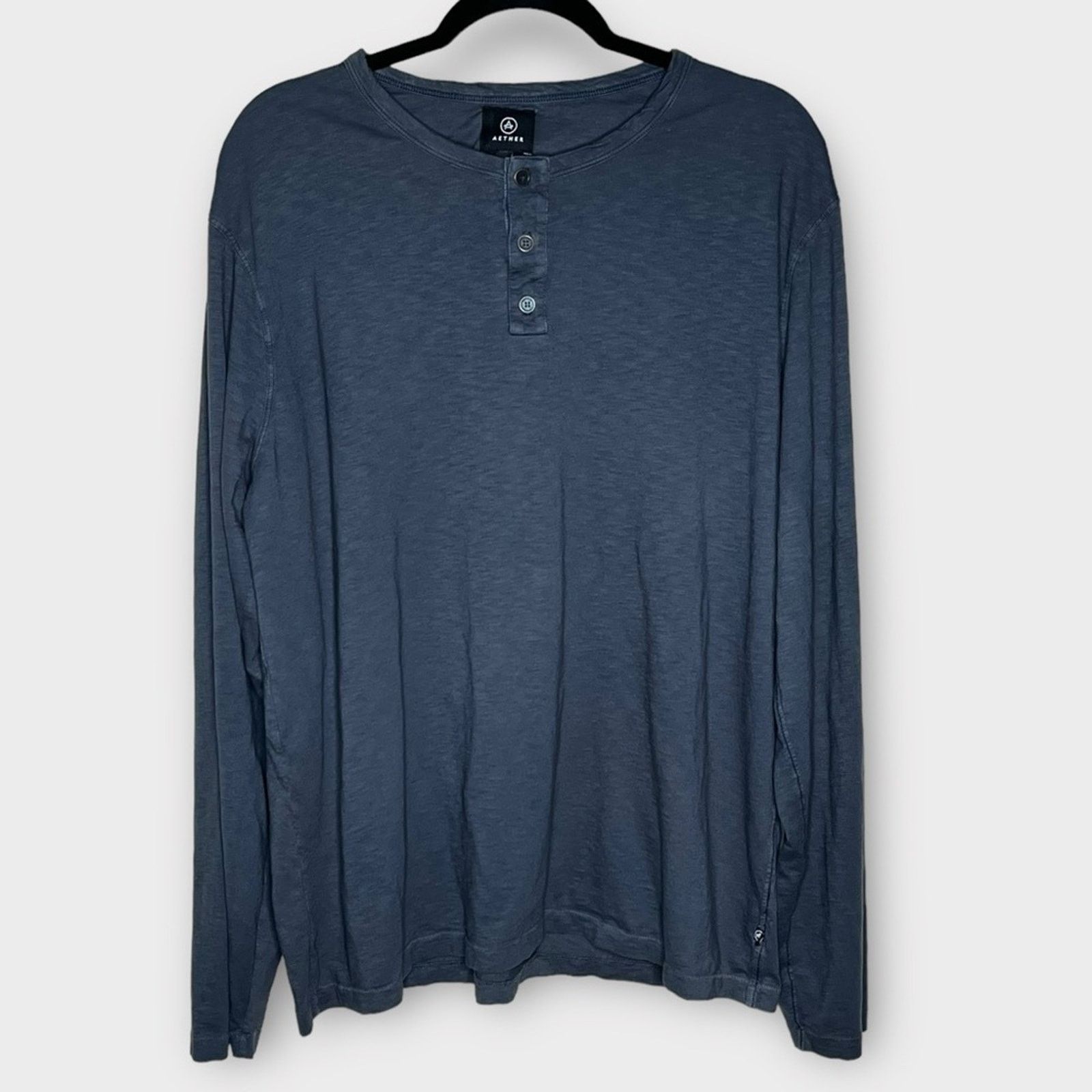 Aether Apparel AETHER Apparel Charcoal Long Sleeve Pima Cotton Emery Henley Size US XXL / EU 58 / 5 - 1 Thumbnail