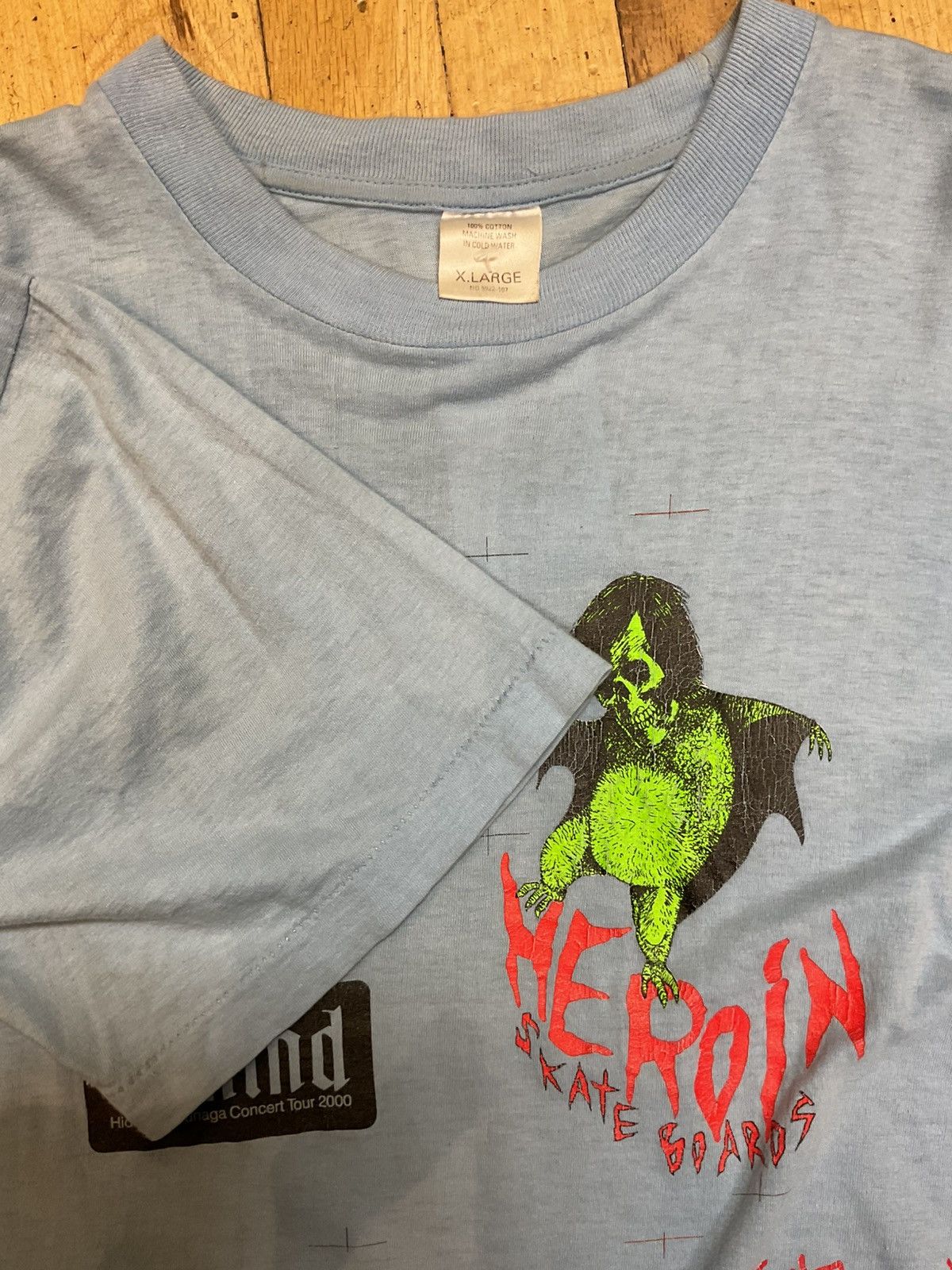 Vintage RARE 1980S HEROIN SKATEBOARDS TEST PRINT TEE Size US M / EU 48-50 / 2 - 4 Thumbnail