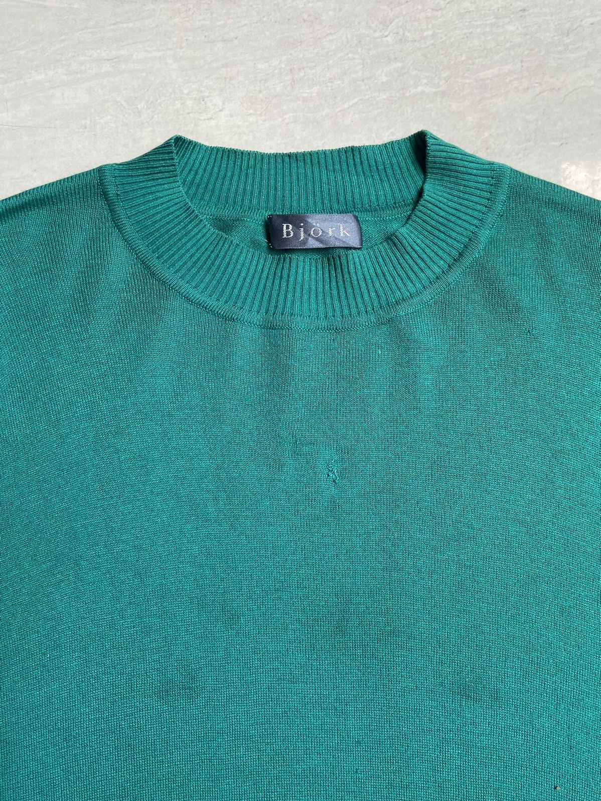 Band Tees × Designer × Japanese Brand BJORK Green Knit Sweater Size US XS / EU 42 / 0 - 9 Thumbnail