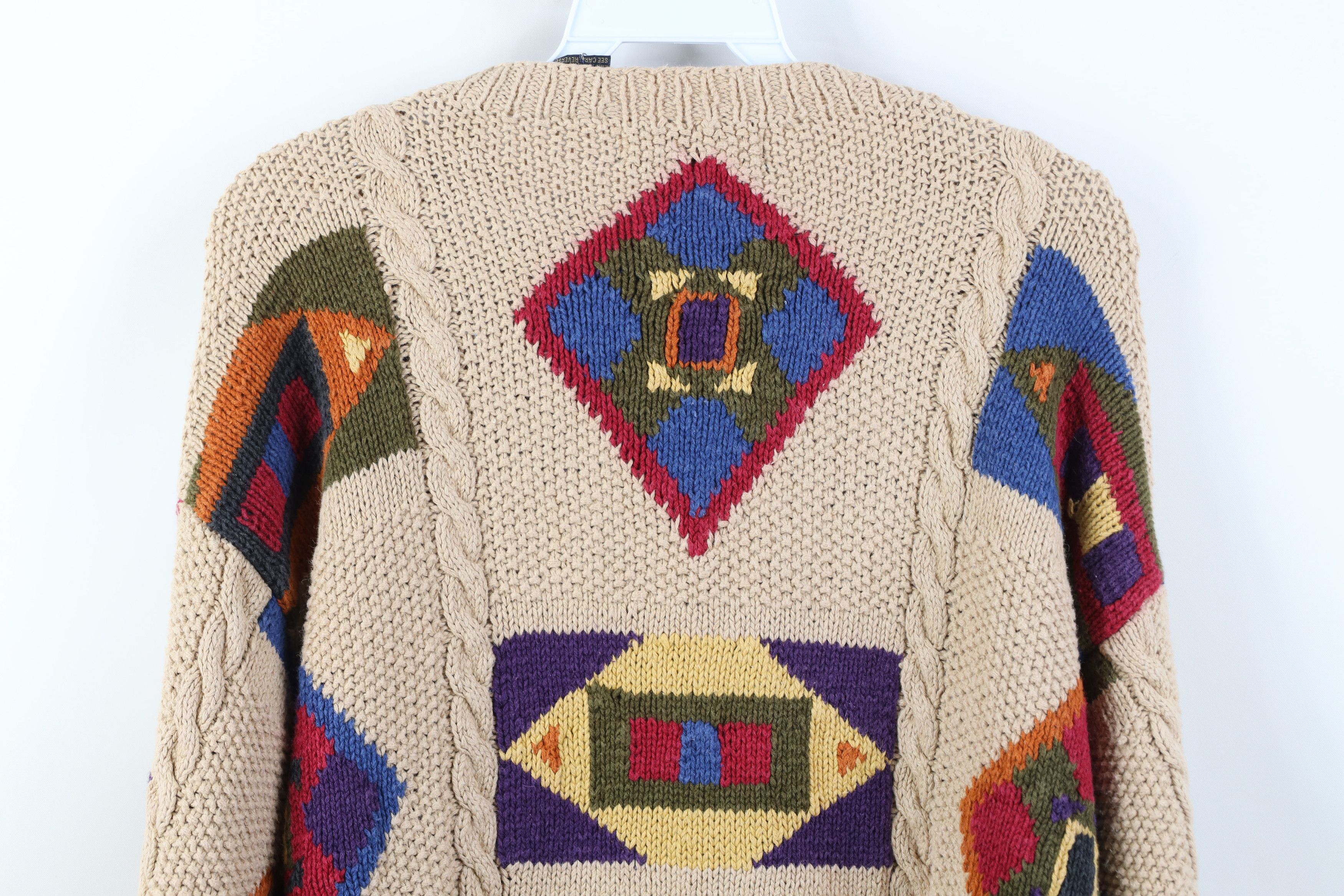 Vintage Vintage 90s Streetwear Southwestern Cable Knit Sweater Size US S / EU 44-46 / 1 - 11 Thumbnail
