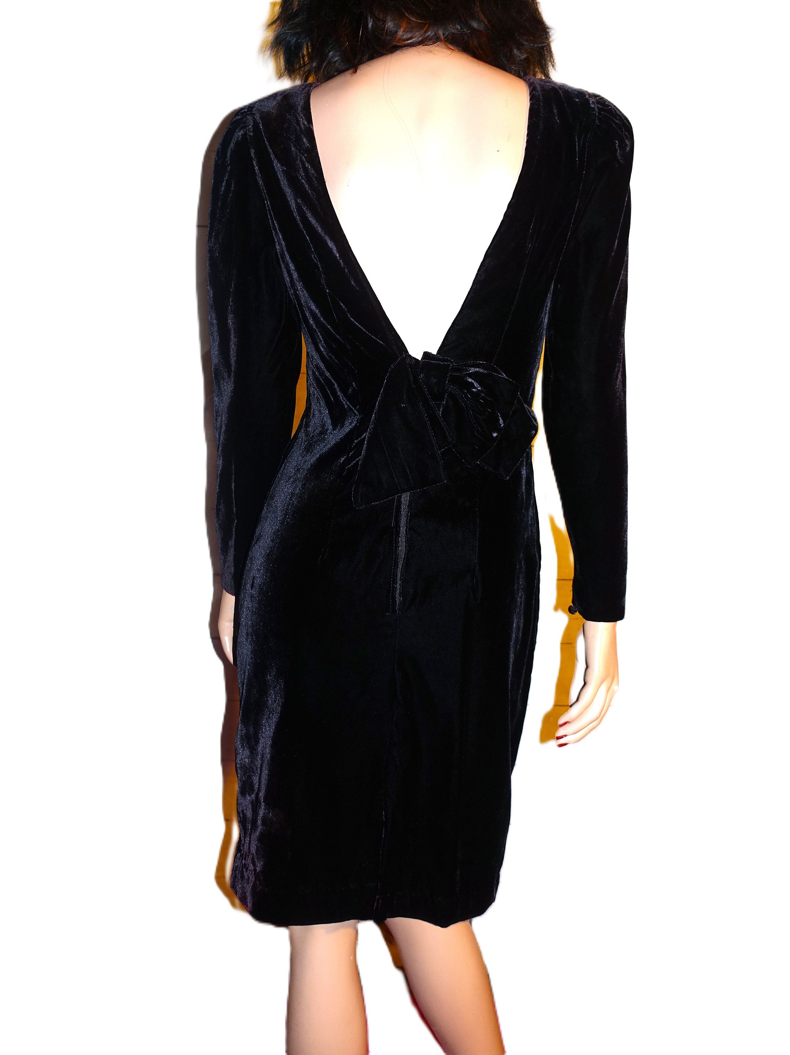 Vintage Vintage Niki Black Beige Floral Lace Velvet Dress S Size S / US 4 / IT 40 - 5 Thumbnail