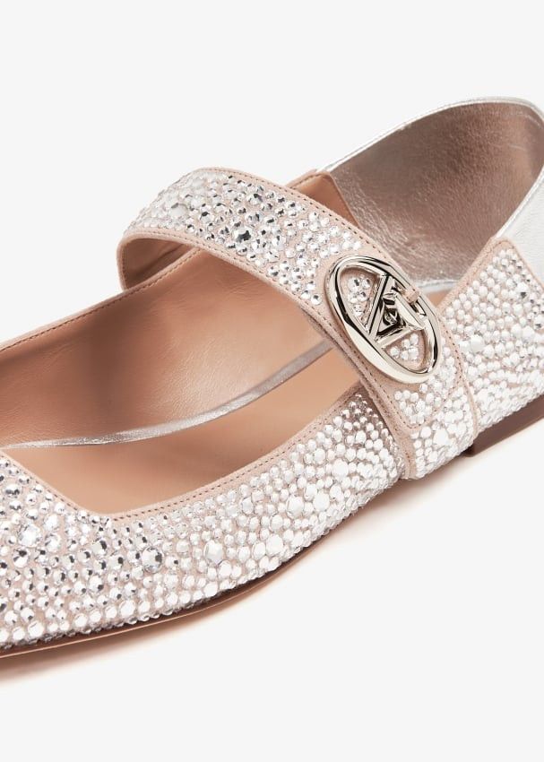 Valentino o1s22i1n0924 Vlogo Locker Mary-Jane Ballerina Flats Size US 7 / IT 37 - 2 Thumbnail