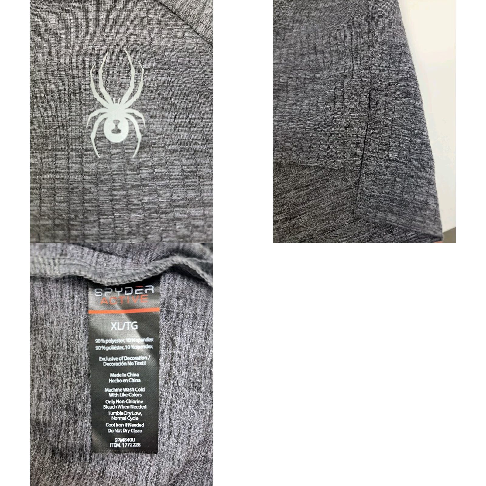 Spyder Spyder Mens Active Pro WB 1/4 Zip Pullover Long Sleeve Gray Black XL Casual Outdoor Activewear列表 Size US XL / EU 56 / 4 - 8 Thumbnail
