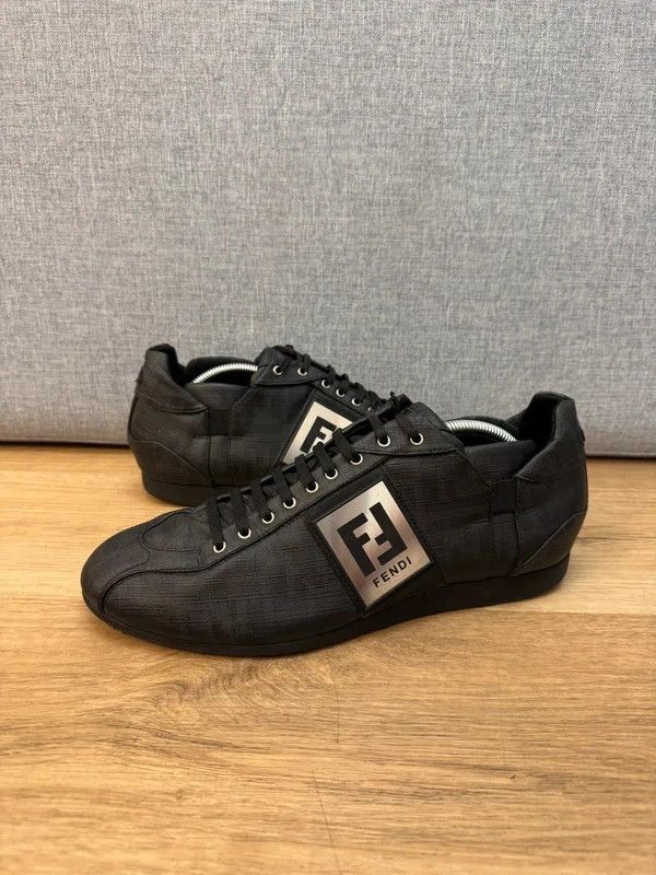 Fendi Fendi Roma Black Coated Canvas Monogram Low Sneakers 11 45 Size US 12 / EU 45 - 1 Thumbnail