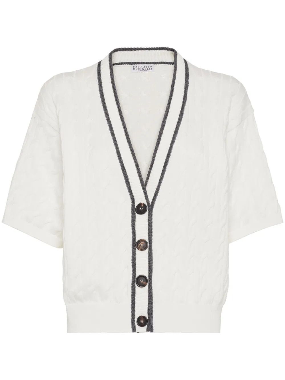Brunello Cucinelli o1la1rc1a0425 Cardigan in White Size XL / US 12-14 / IT 48-50 - 1 Thumbnail