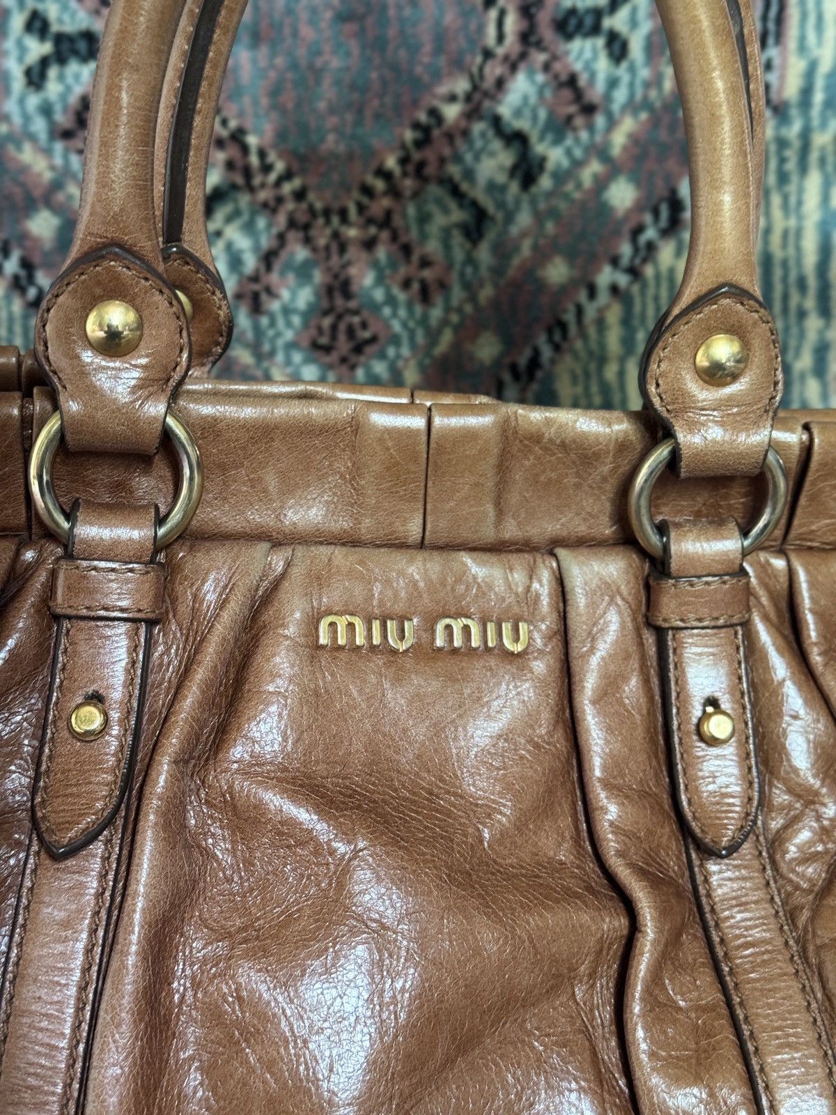Miu Miu Miu Miu Vitello Lux Gathered Tote Size ONE SIZE - 2 Thumbnail