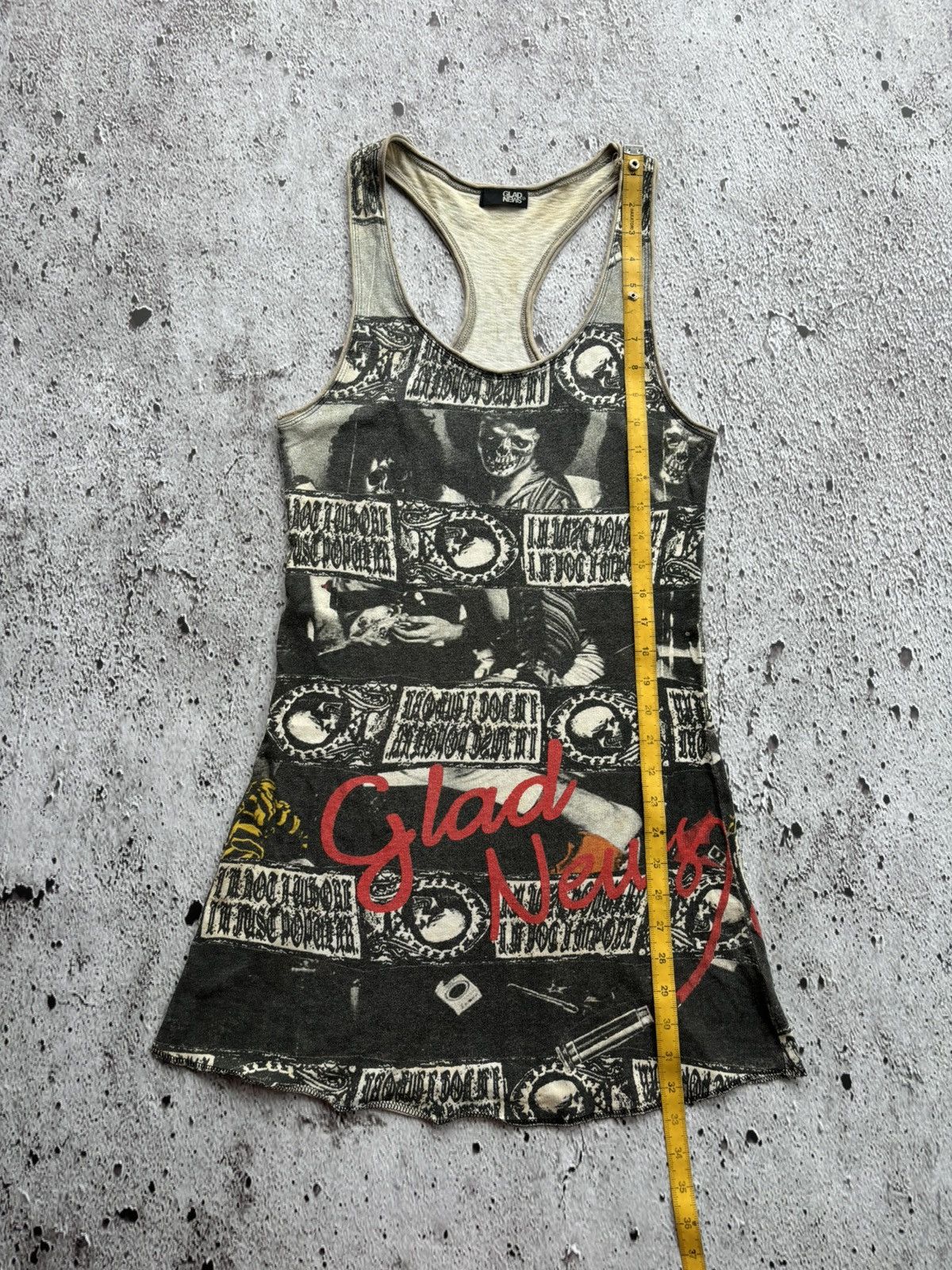 Hysteric Glamour Y2k Glad News Skull Punk Style Tank tops Size M / US 6-8 / IT 42-44 - 11 Thumbnail