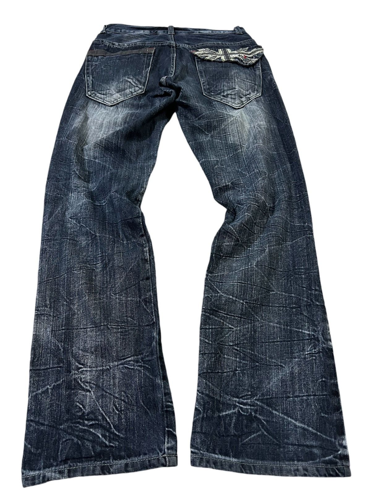 If Six Was Nine × Japanese Brand × Le Grande Bleu (L.G.B.) VTG DOMINATE HANDCRAFTED DOUBLE WAIST UK FLAGS JEANS Size US 28 / EU 44 - 2 Thumbnail