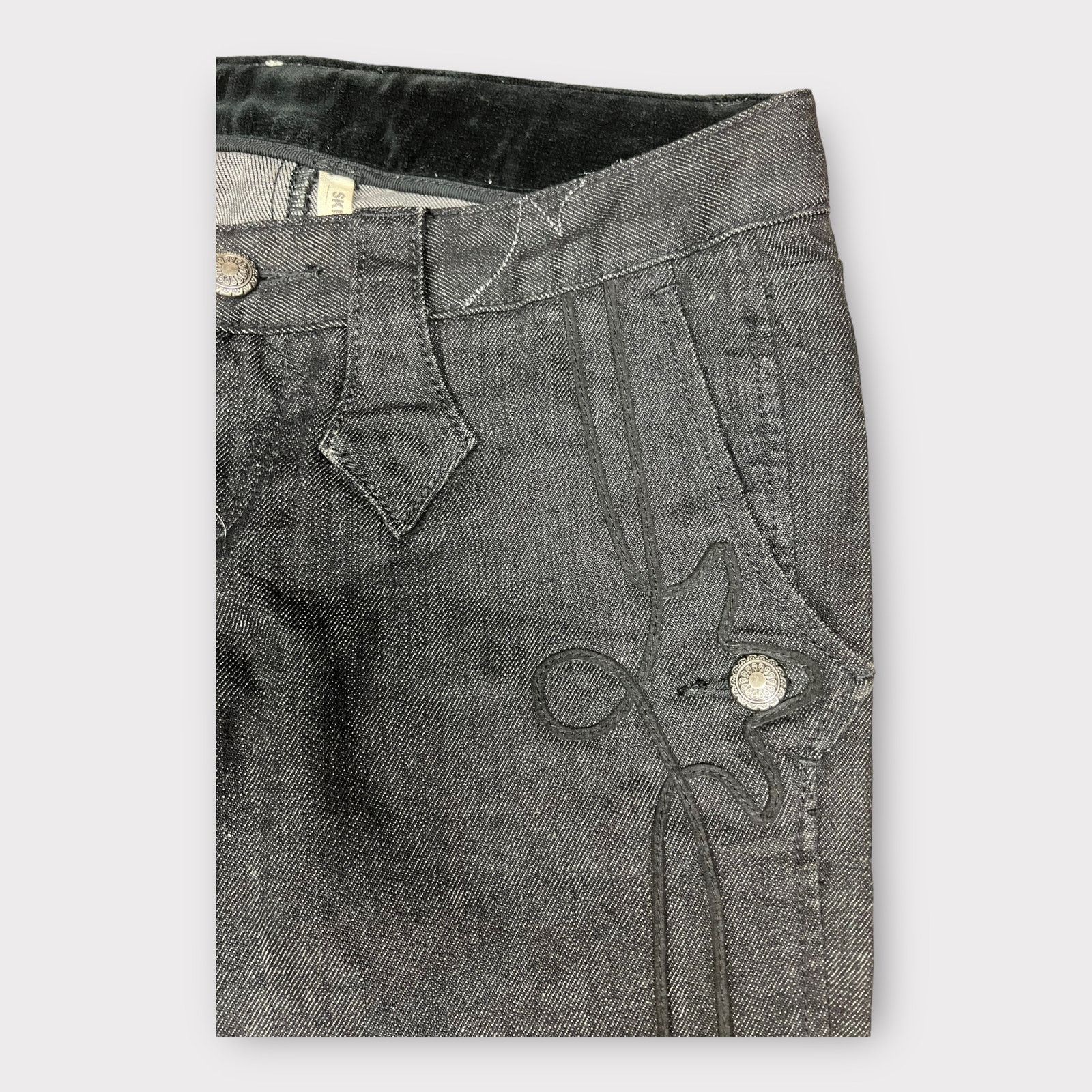 Express Express | Vintage Y2K Embellished Ultra Low Rise Jeans | 2 Size 26" / US 2 / IT 38 - 14 Thumbnail
