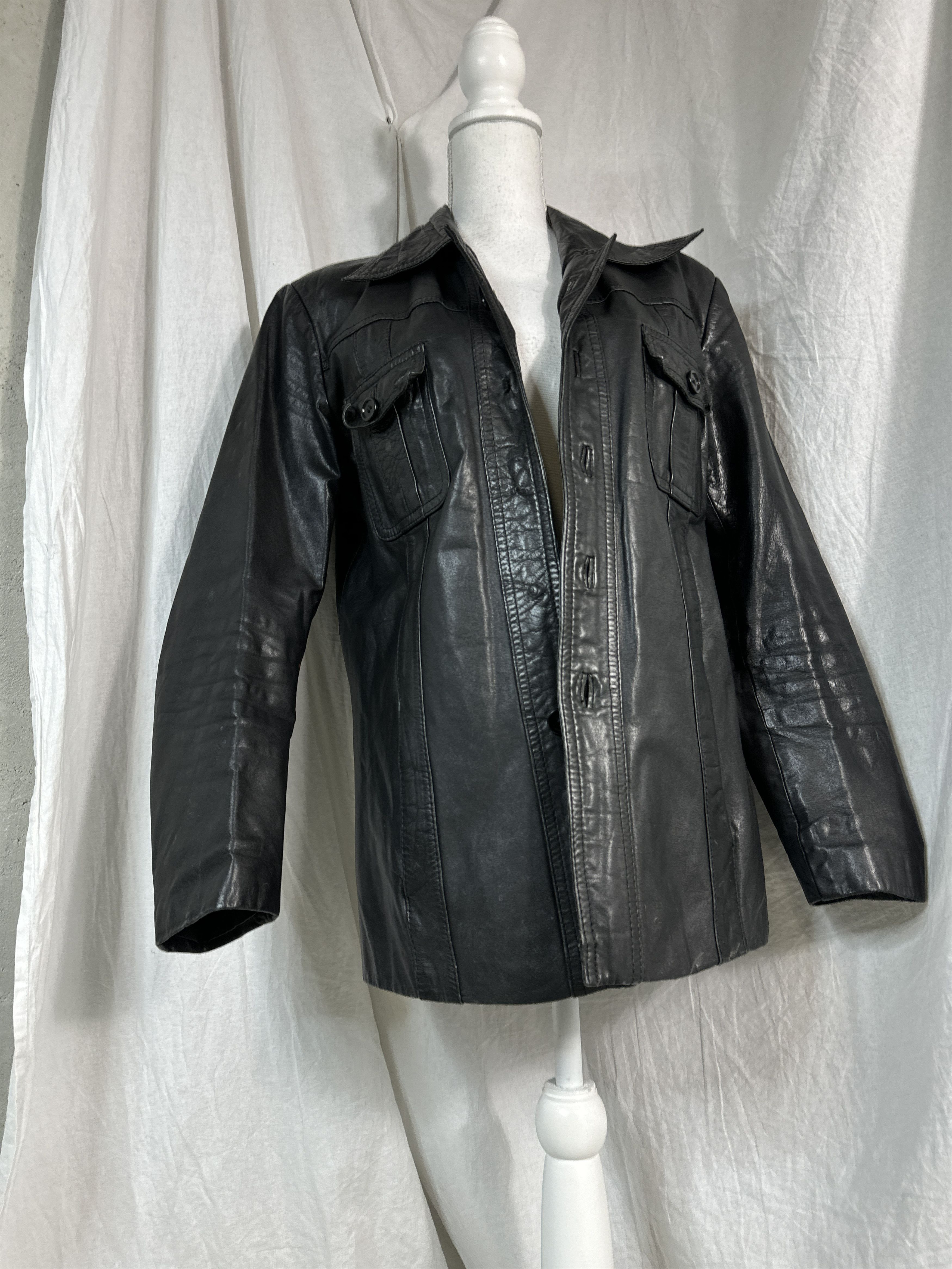 Vintage Vintage Leather Coat Size L / US 10 / IT 46 - 1 Thumbnail