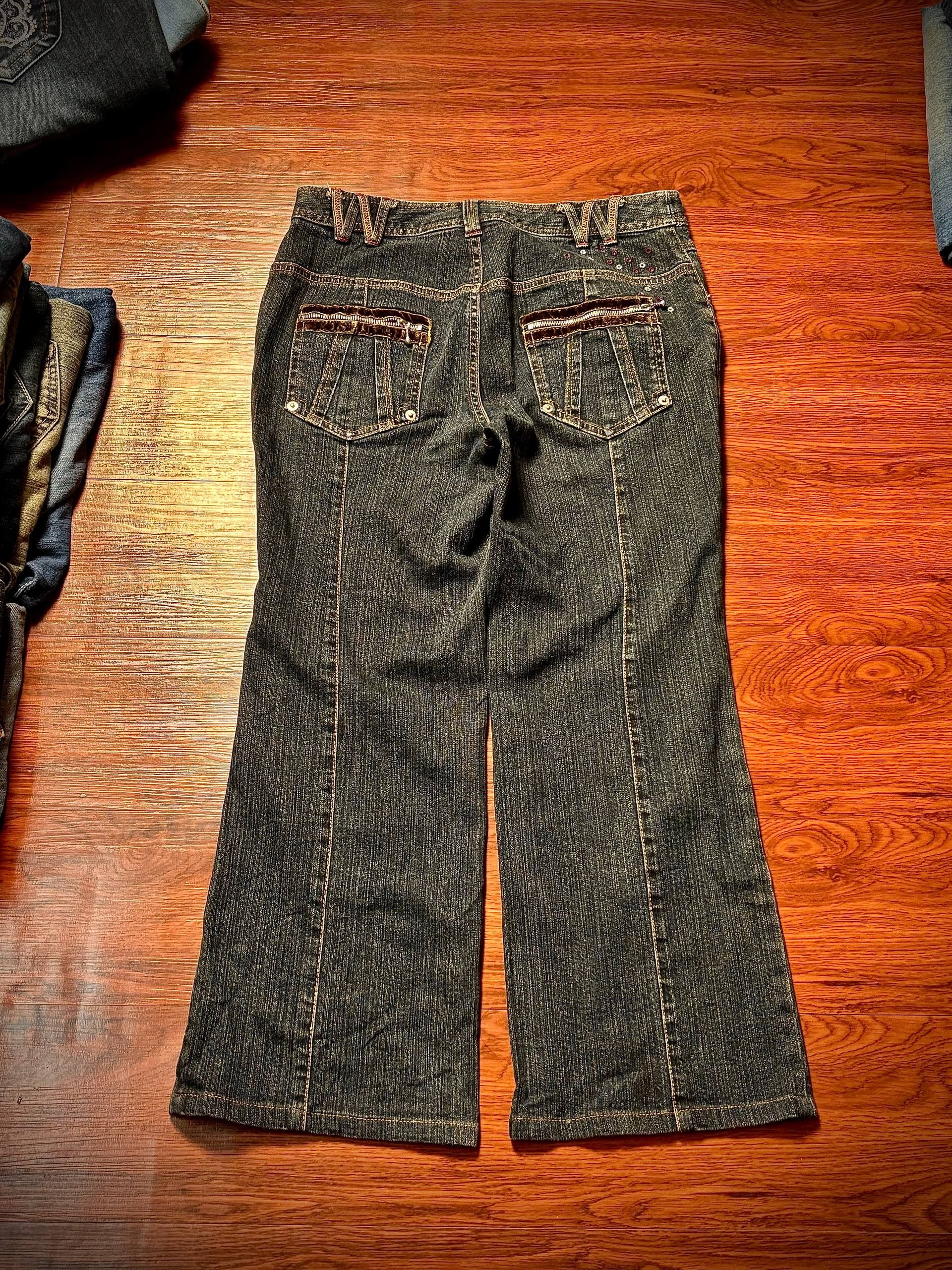 Comme des Garcons Vintage 00s Wrangler Studded Flare W Stitch Denim Pants Size 30" / US 8 / IT 44 - 4 Thumbnail