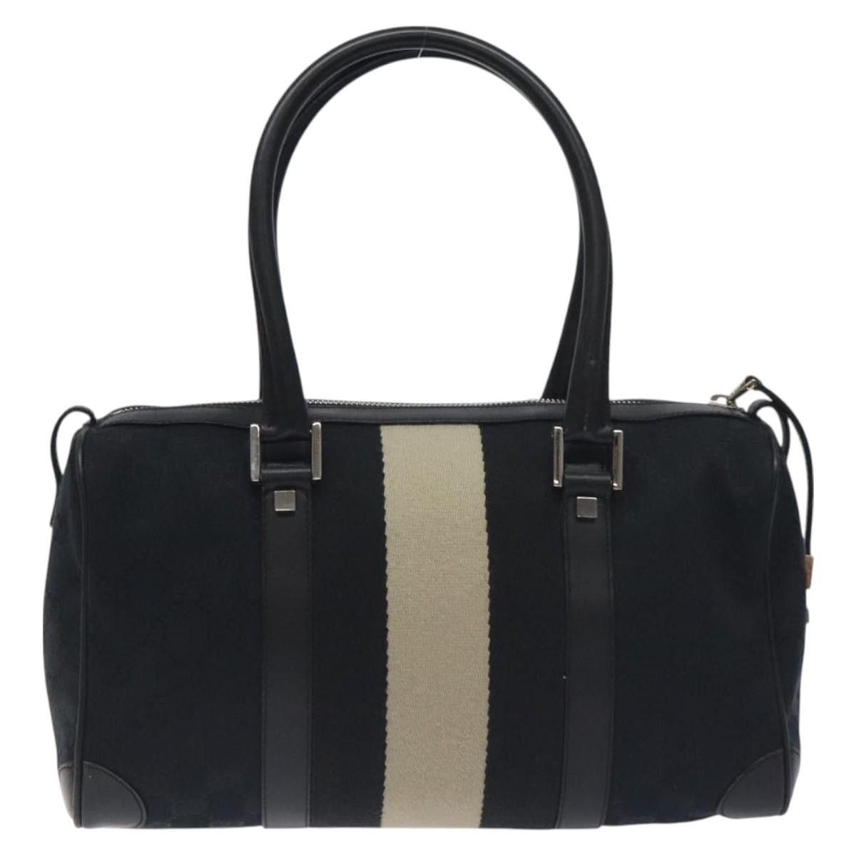 Gucci GUCCI GG Canvas Sherry Line Hand Bag Black Silver 000 0851 Size ONE SIZE - 3 Thumbnail