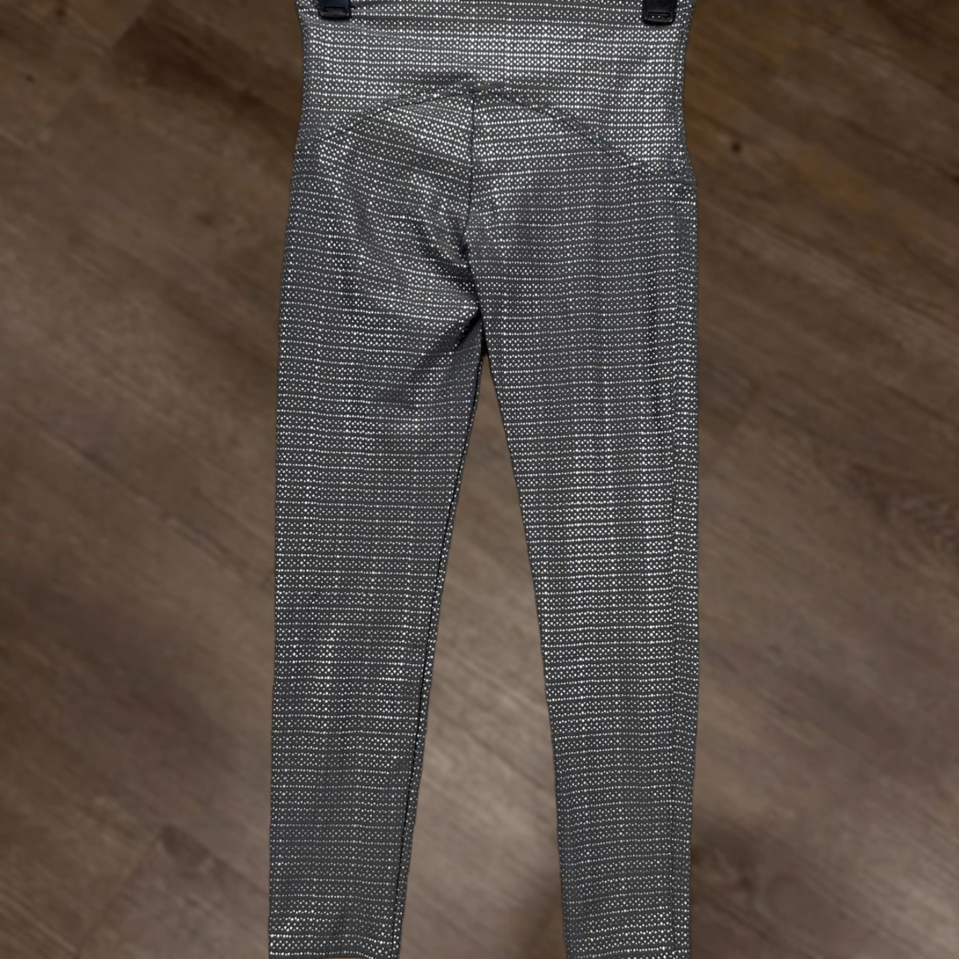Spanx SPANX by Sara Blakely Womens Leggings M/M Gray Metallic Dot Nylon Elastane Polyester Stretch Skinny Pull On Compression Activewear Casual Size 32" / US 10 / IT 46 - 1 Thumbnail