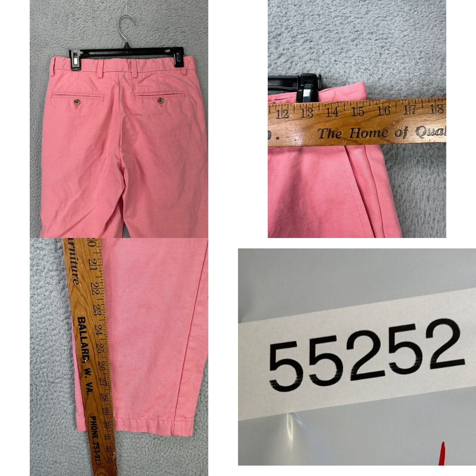Vineyard Vines Vineyard Vines Pants Mens 30X32 Burgee Pink 100% Pima Cotton Khakis Flat Front Regular Size US 30 / EU 46 - 8 Thumbnail