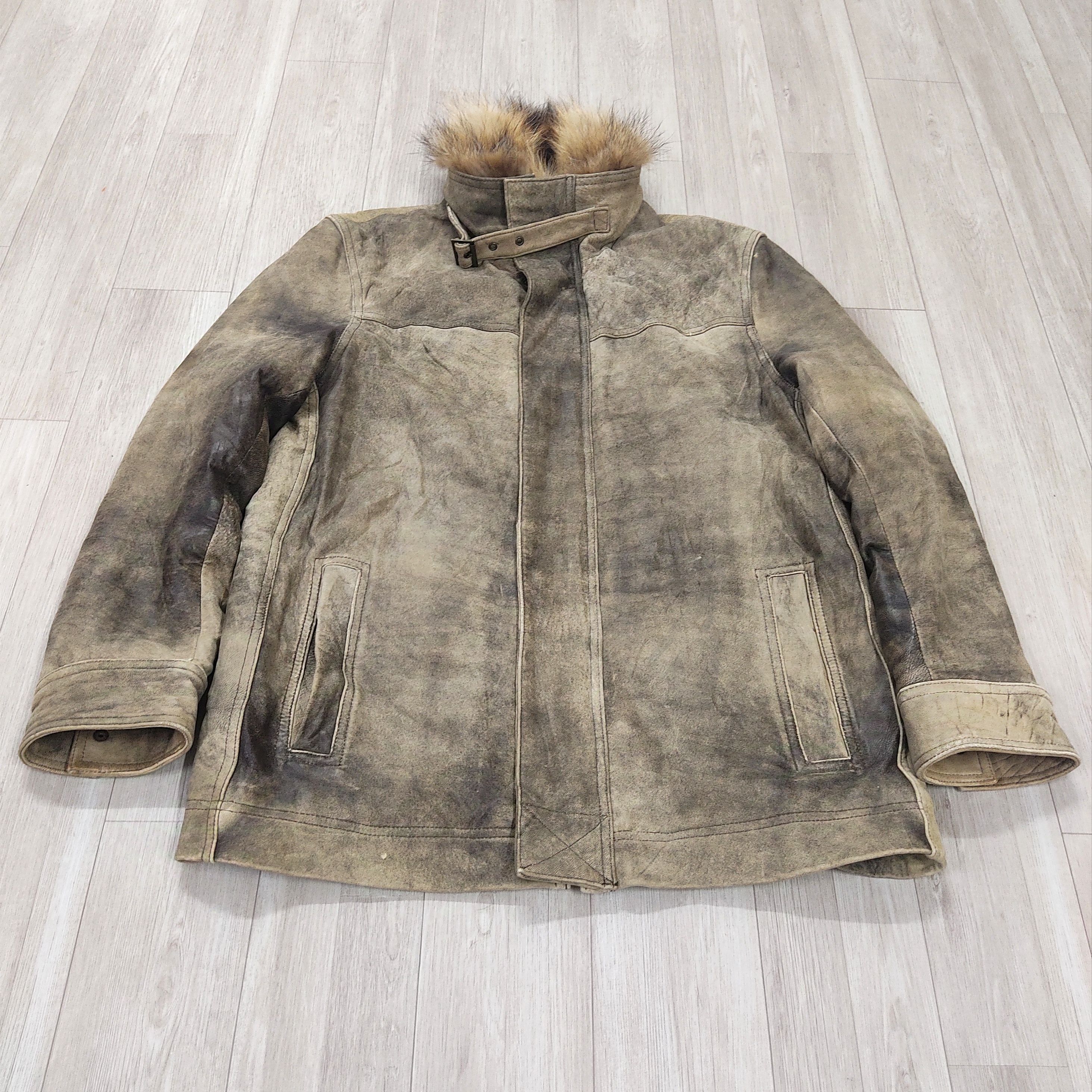 Genuine Leather WIND ARMOR Raccoon Fur Sheepskin Leather Jacket Size US M / EU 48-50 / 2 - 6 Thumbnail