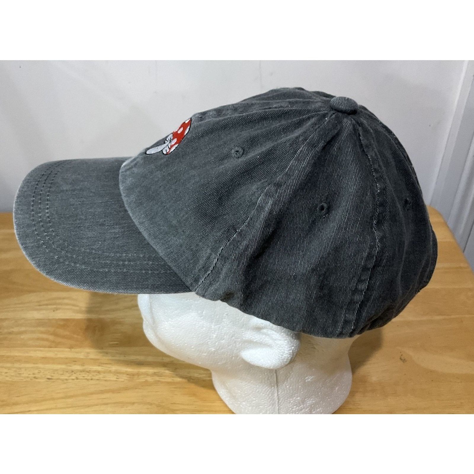 Other Mushroom Slideback Hat Gray One Size Embroidered Adjustable Size ONE SIZE - 2 Thumbnail