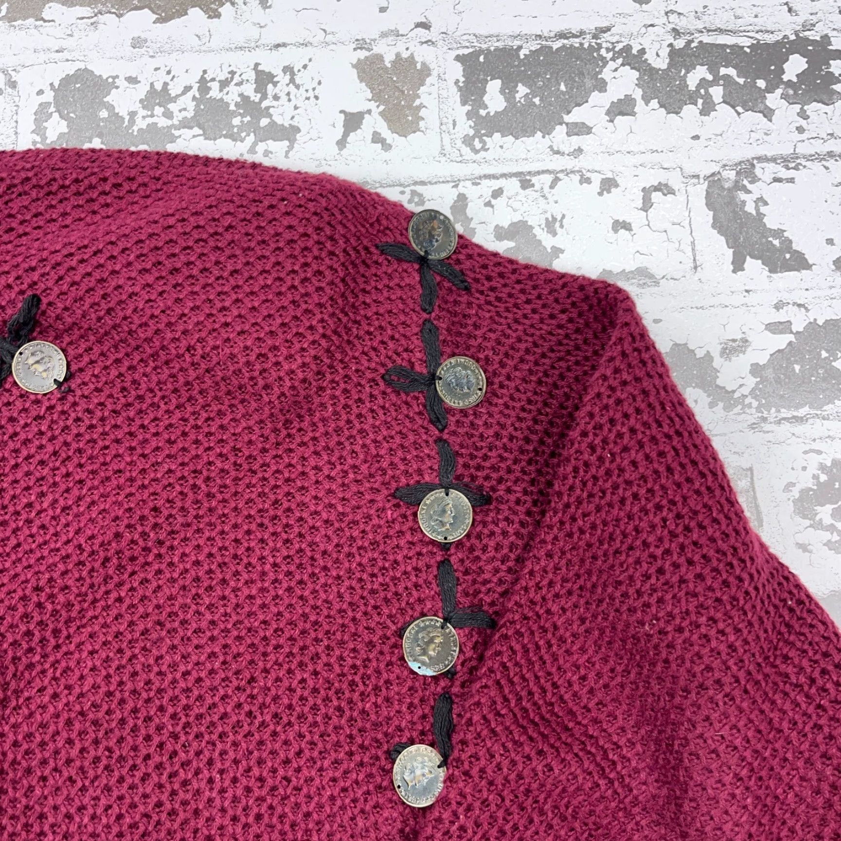 Vintage VINTAGE P Galli Cardigan Sweater Women M Red Knit Cotton Ramie 90s Y2K Classic Charmed Accessories Mens? Size M / US 6-8 / IT 42-44 - 4 Thumbnail