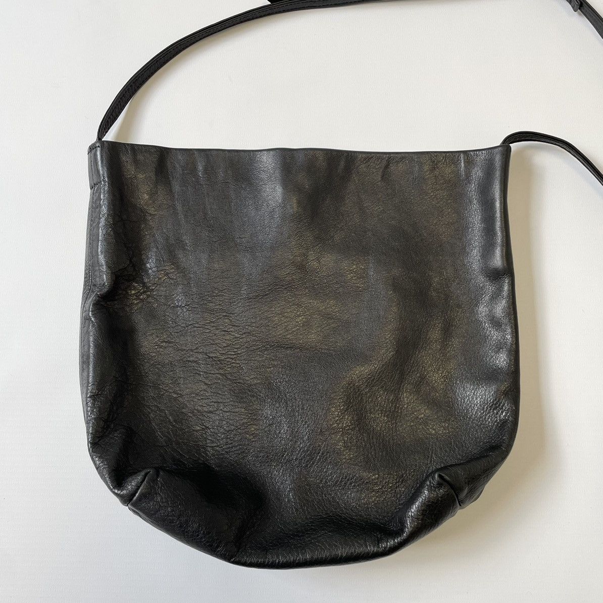 Ann Demeulemeester Tumbled Black Leather Bucket Bag Size ONE SIZE - 2 Thumbnail