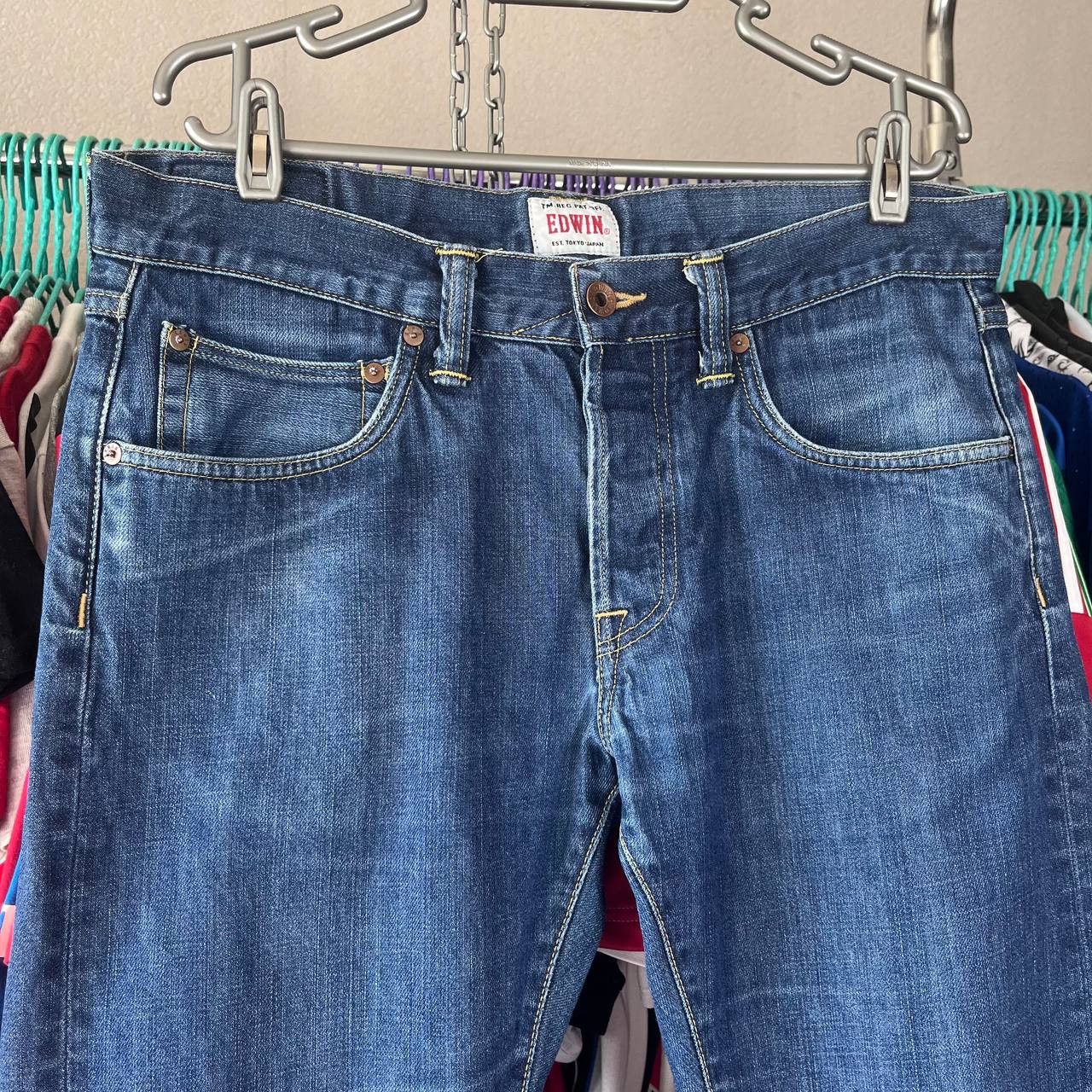 Edwin Edwin ED-55 Relaxed Fit Button Fly Blue Denim Pants Size M Size US 34 / EU 50 - 6 Thumbnail