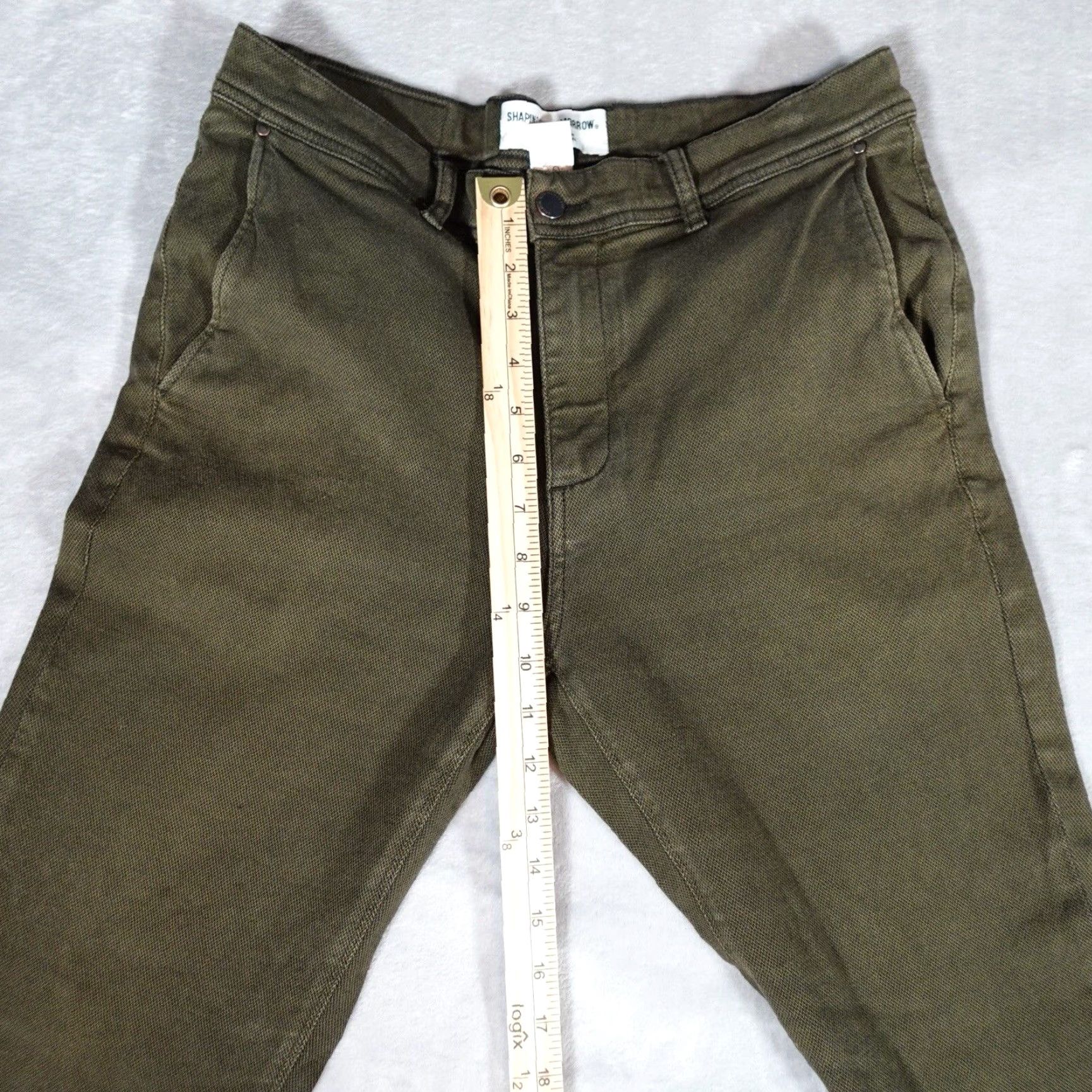 Vintage Shaping New Tomorrow Slim Fit Chino Pants Mens 31x30 Green Skinny Cotton Size US 31 - 7 Thumbnail
