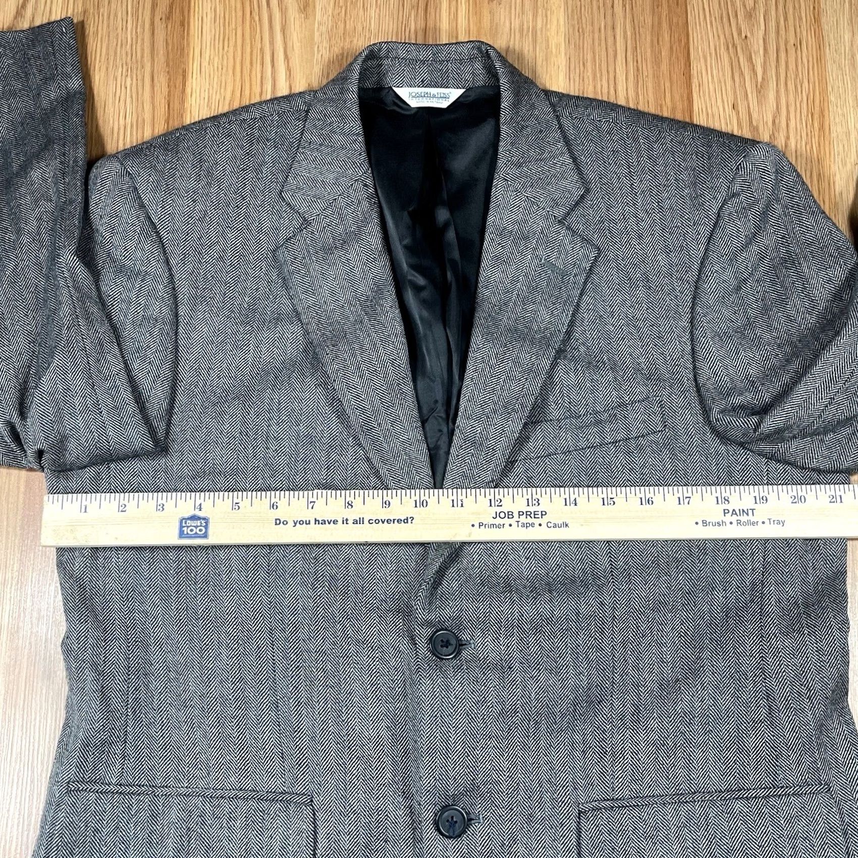Joseph VINTAGE Joseph & Feiss Gray Sport Coat 100% Lambswool Blazer 2 Button Jacket Men’s Sz 42 Size 42R - 5 Thumbnail