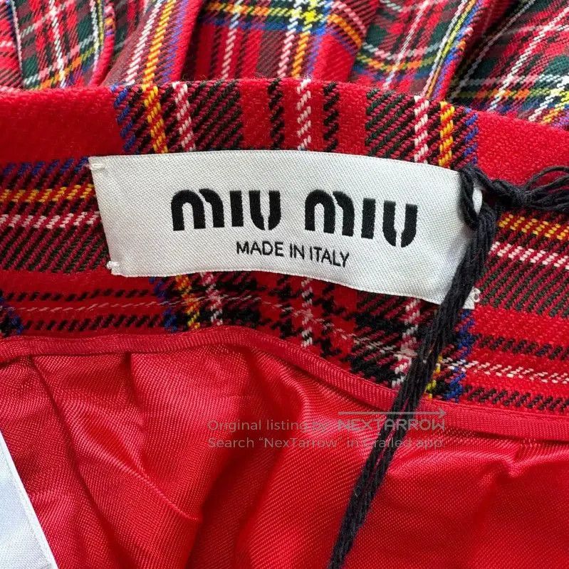 Miu Miu Miu Miu Red Wool Pleated Skirt . Size 28" / US 6 / IT 42 - 3 Thumbnail